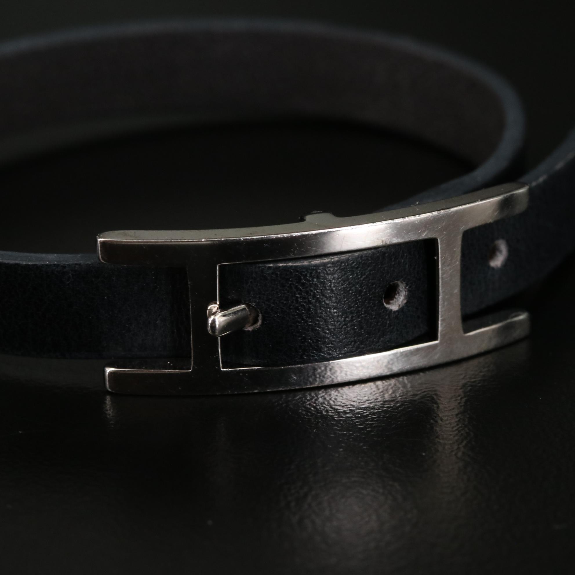 Hermès "Hapi" Bracelet in Tadelakt Leather