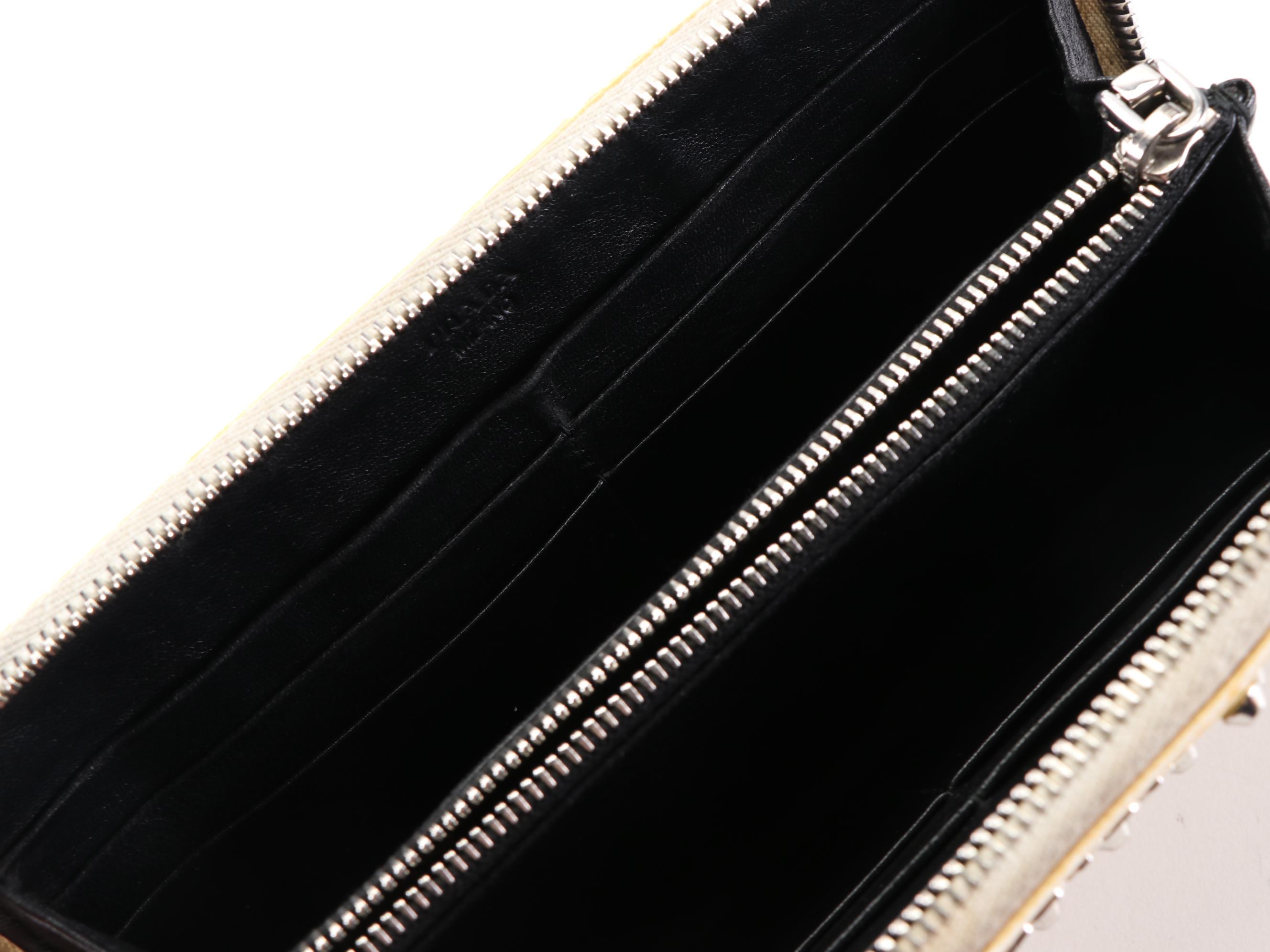 Prada Studded Zippy Wallet 1M0506 in Patent Leather with Box