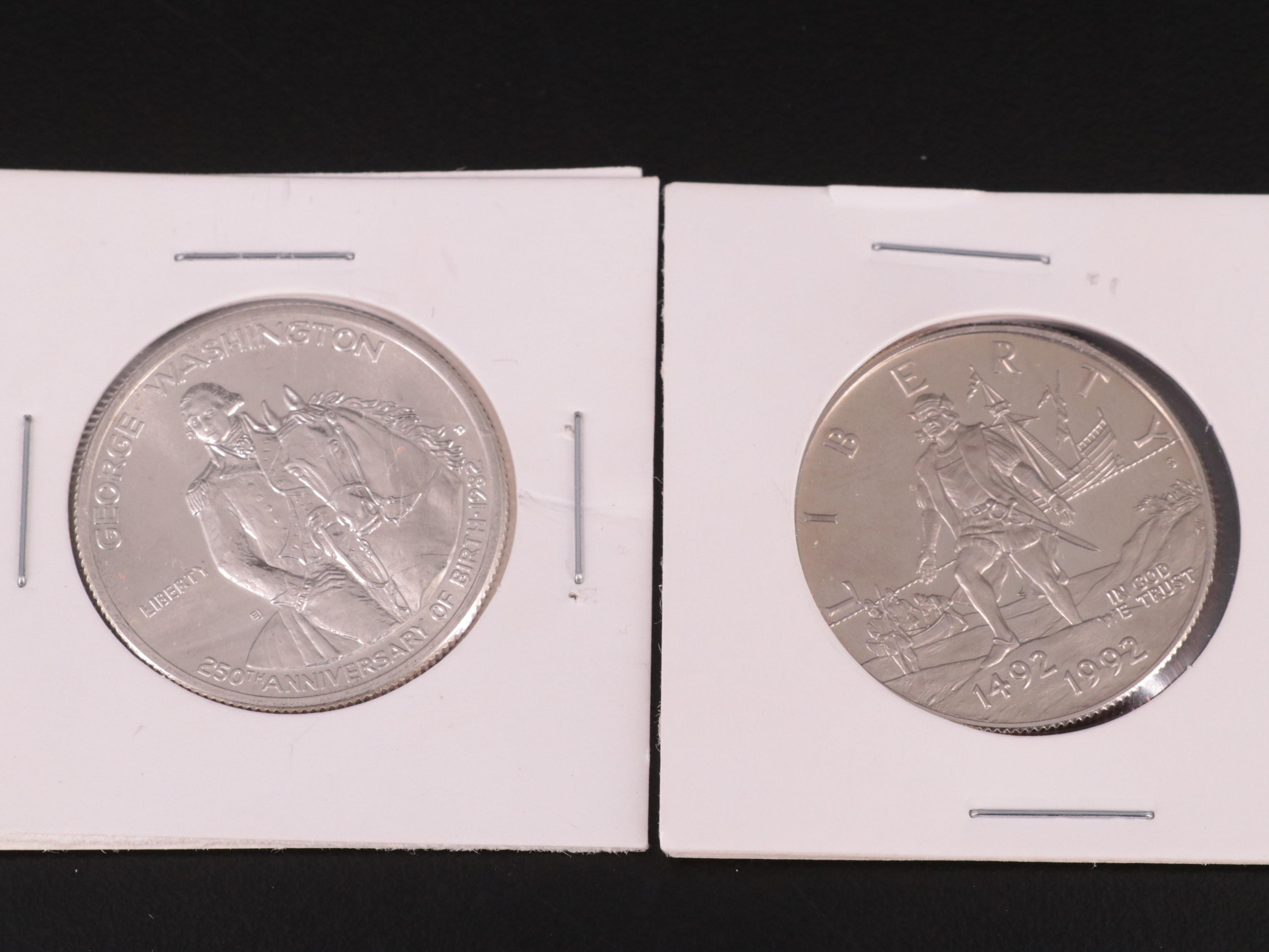 Eight Modern Commemorative Half Dollars, Including Silver