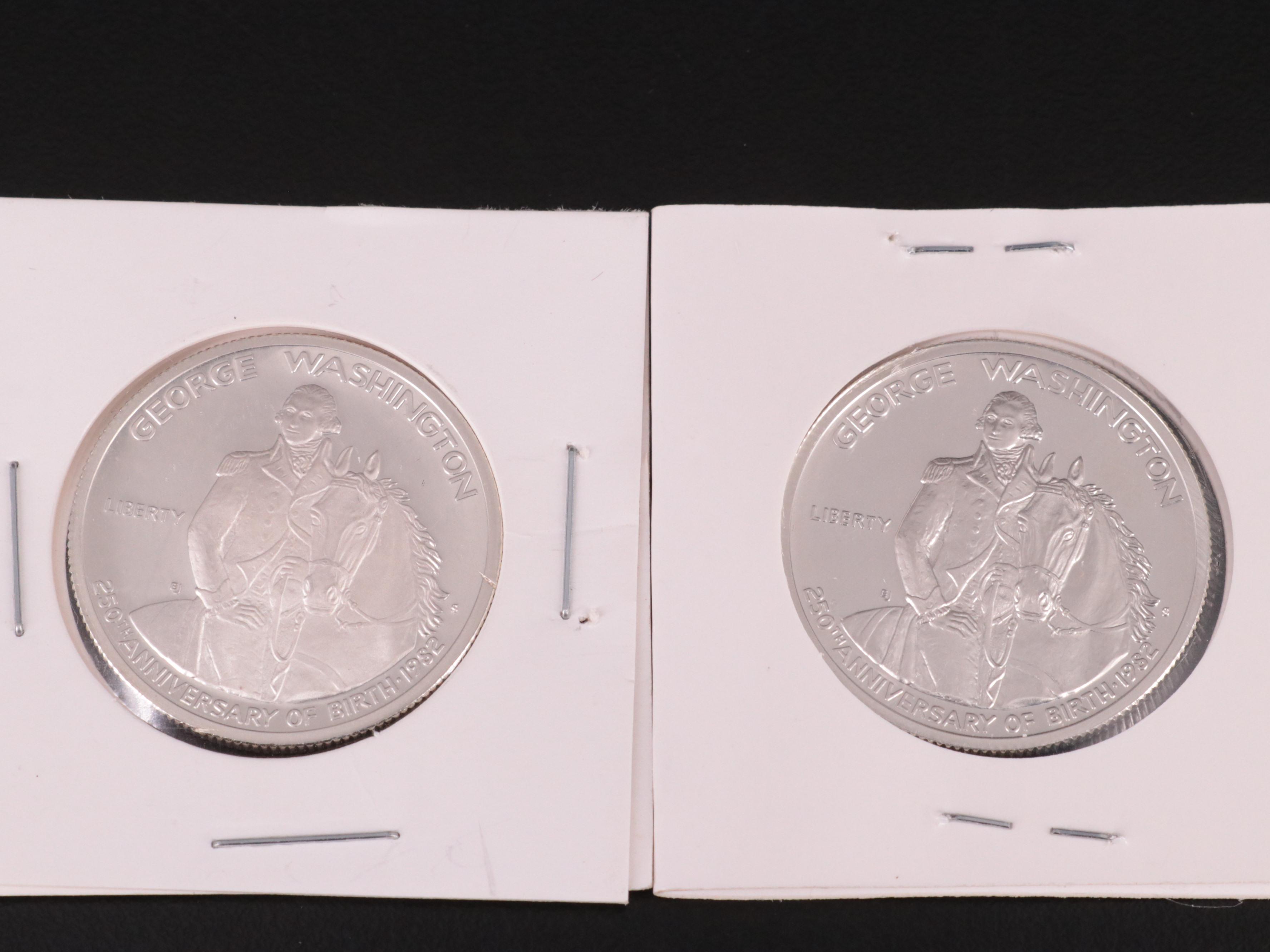 Eight Modern Commemorative Half Dollars, Including Silver