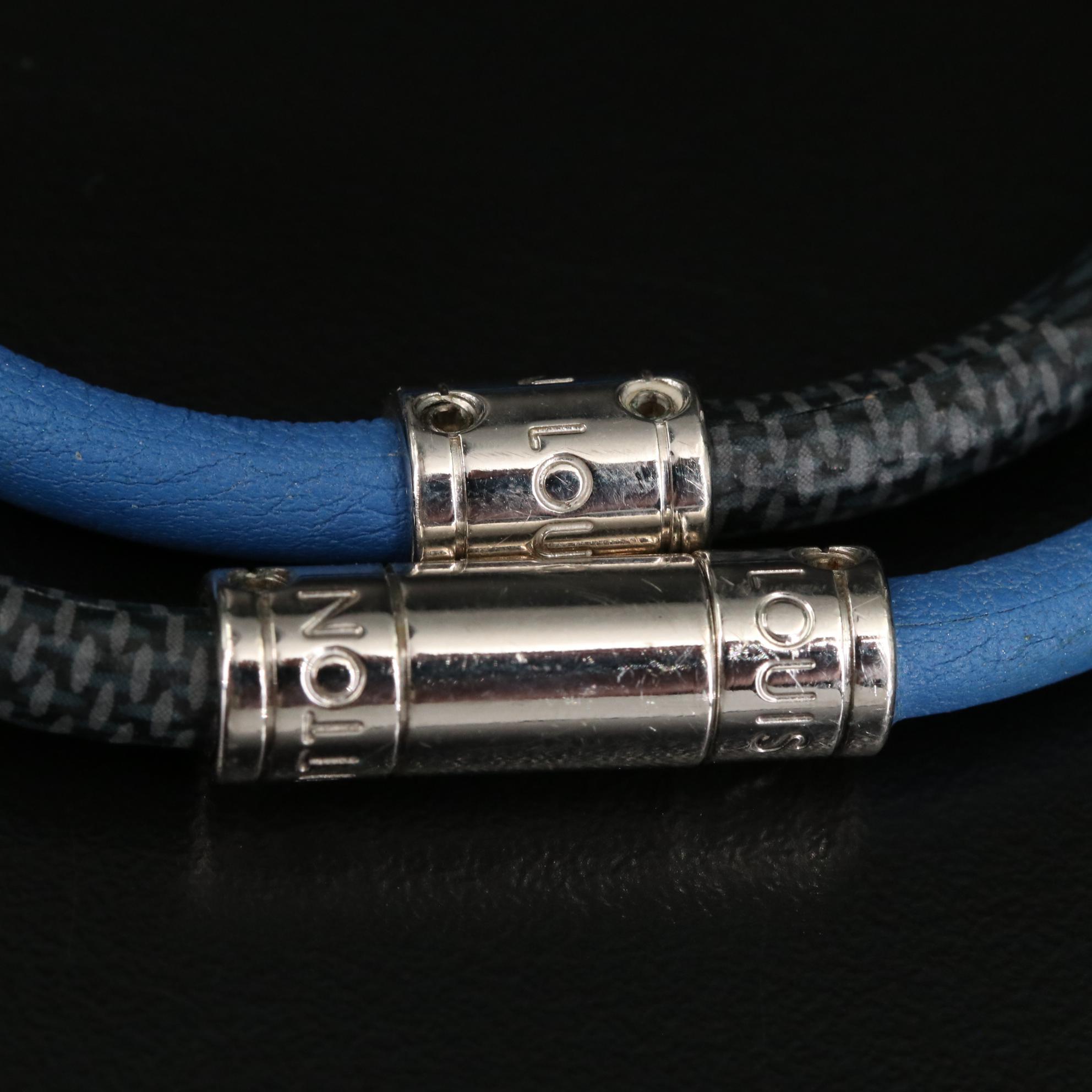 Louis Vuitton Keep It Double Bracelet in Blue/Damier Graphite Coated Canvas