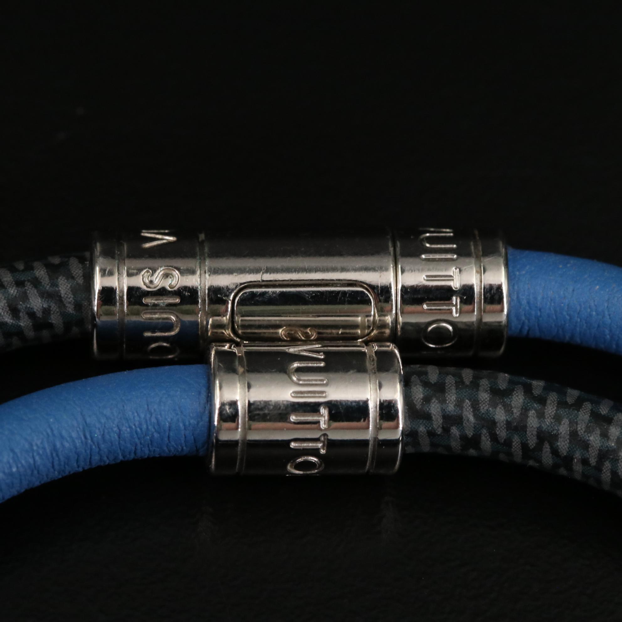 Louis Vuitton Keep It Double Bracelet in Blue/Damier Graphite Coated Canvas