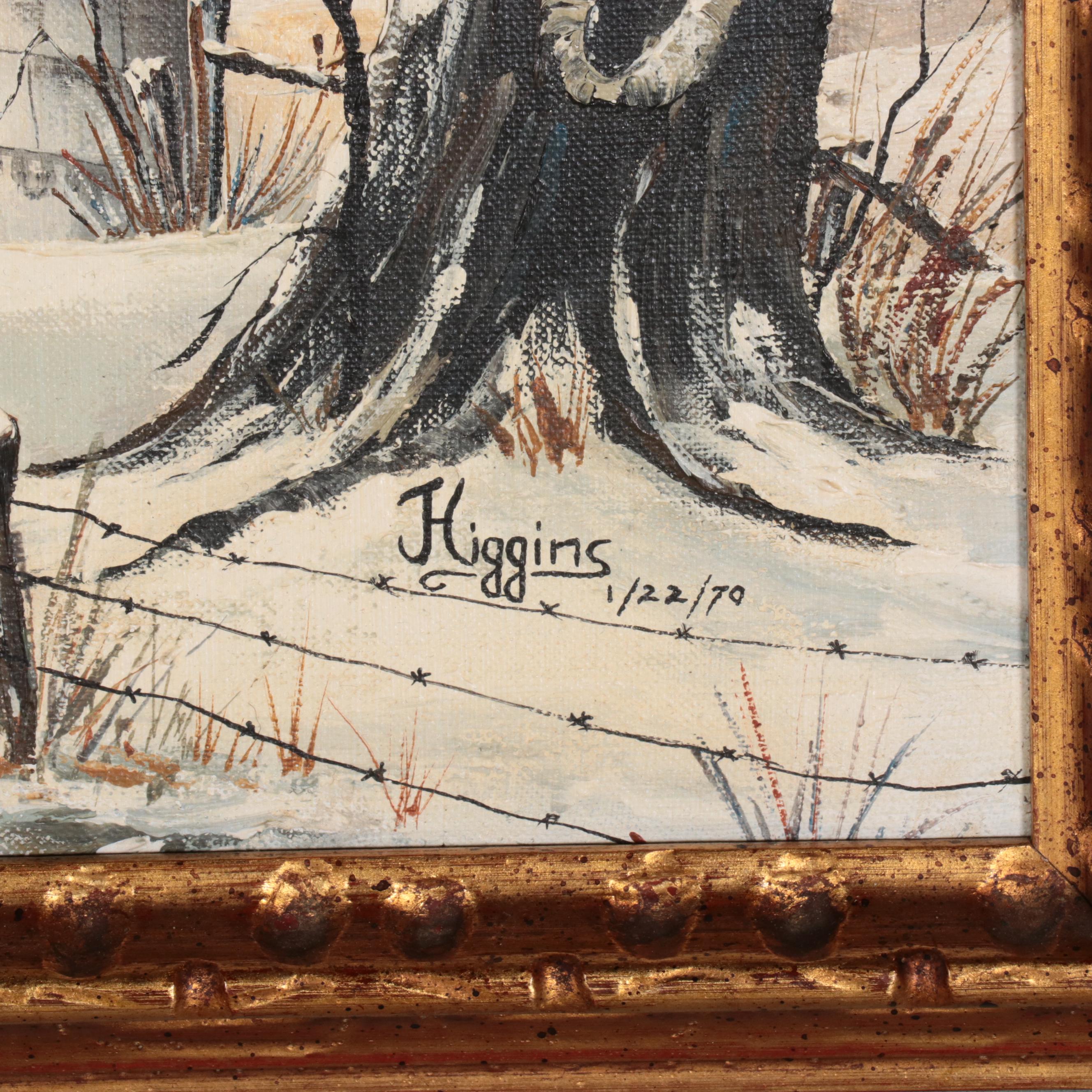 Oil Painting of Winter Landscape, 1970