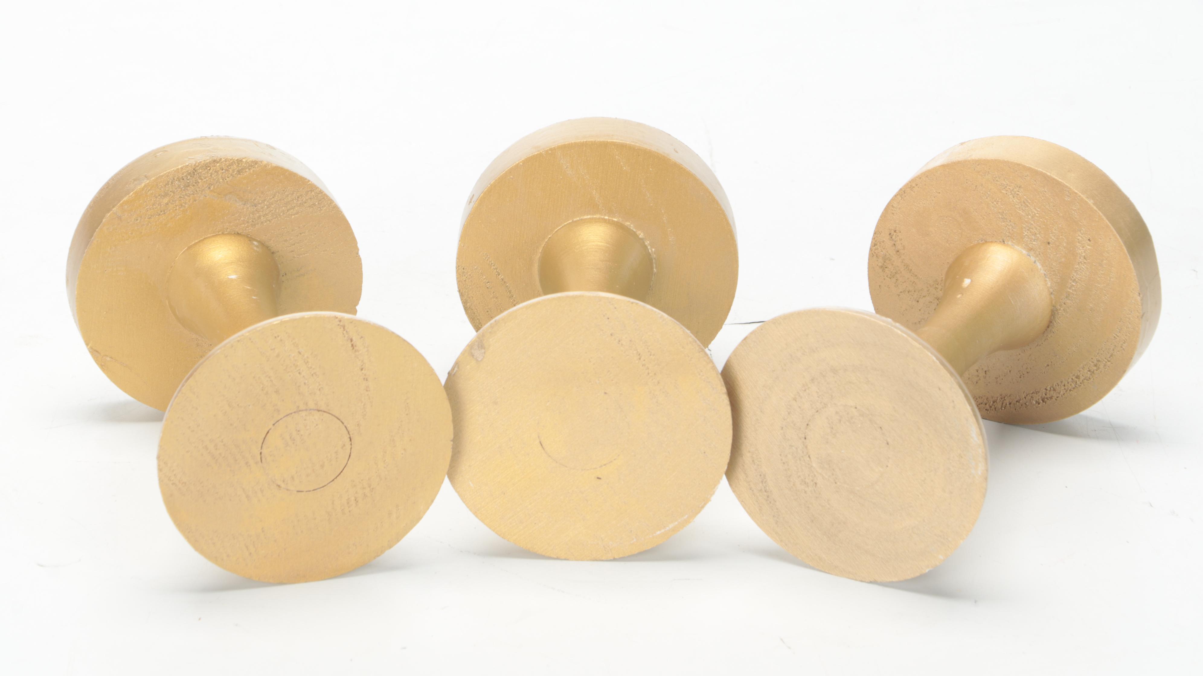 Contemporary Hand-Crafted Wooden Pedestal Candle Holders