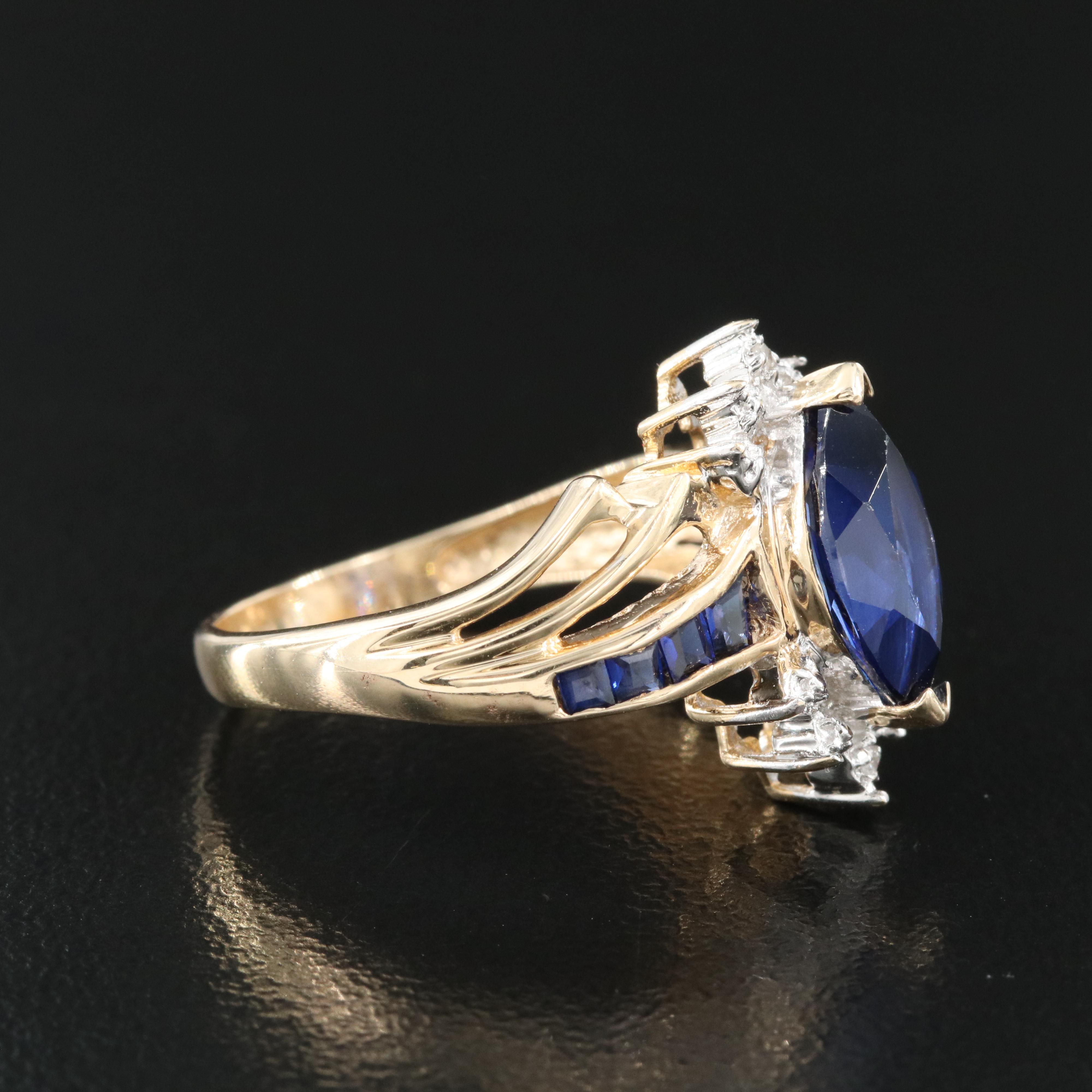 10K Sapphire and Diamond Ring