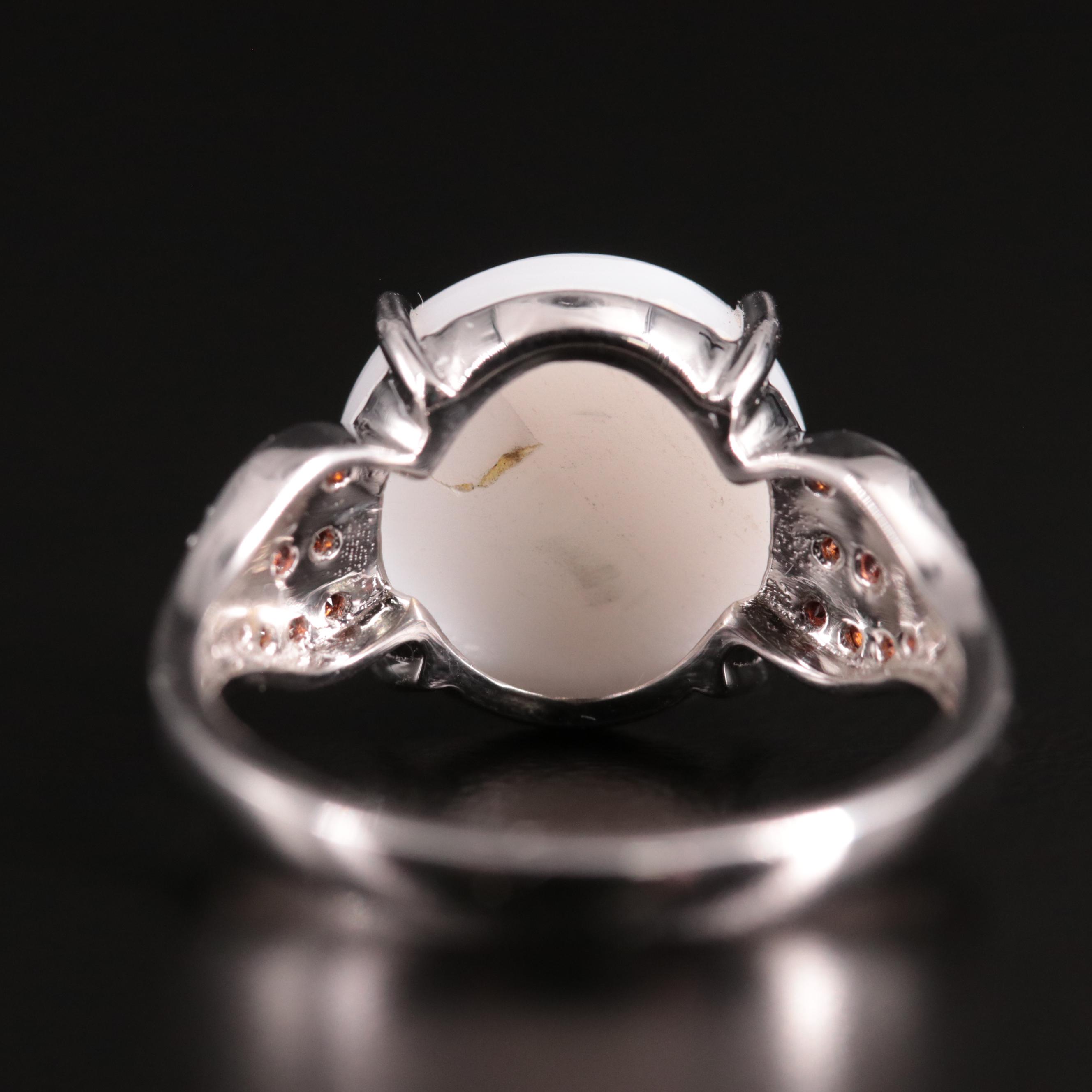 14K 5.19 CT Common Opal and Garnet Ring