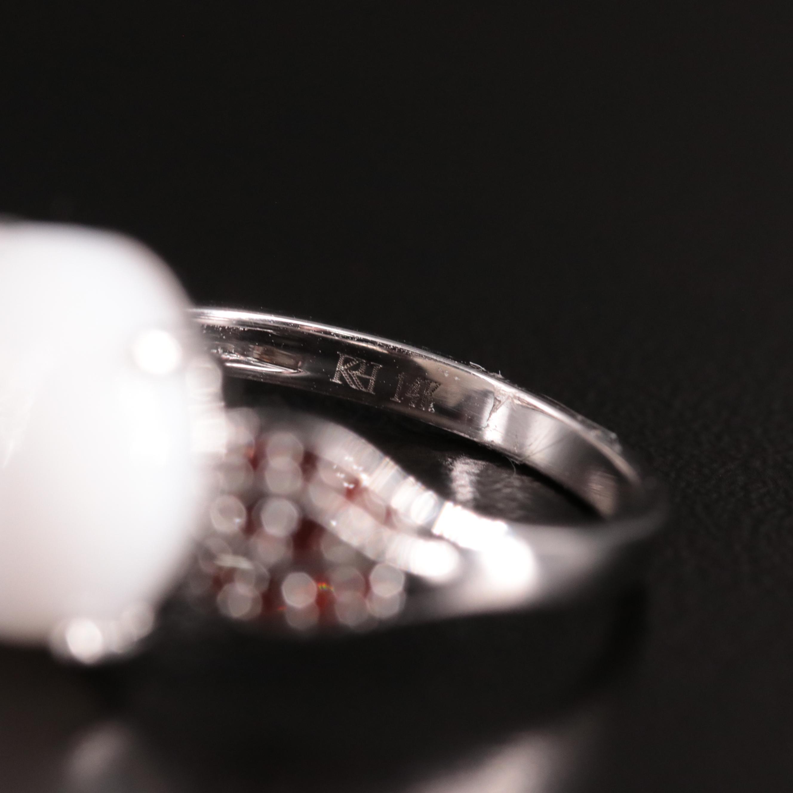 14K 5.19 CT Common Opal and Garnet Ring