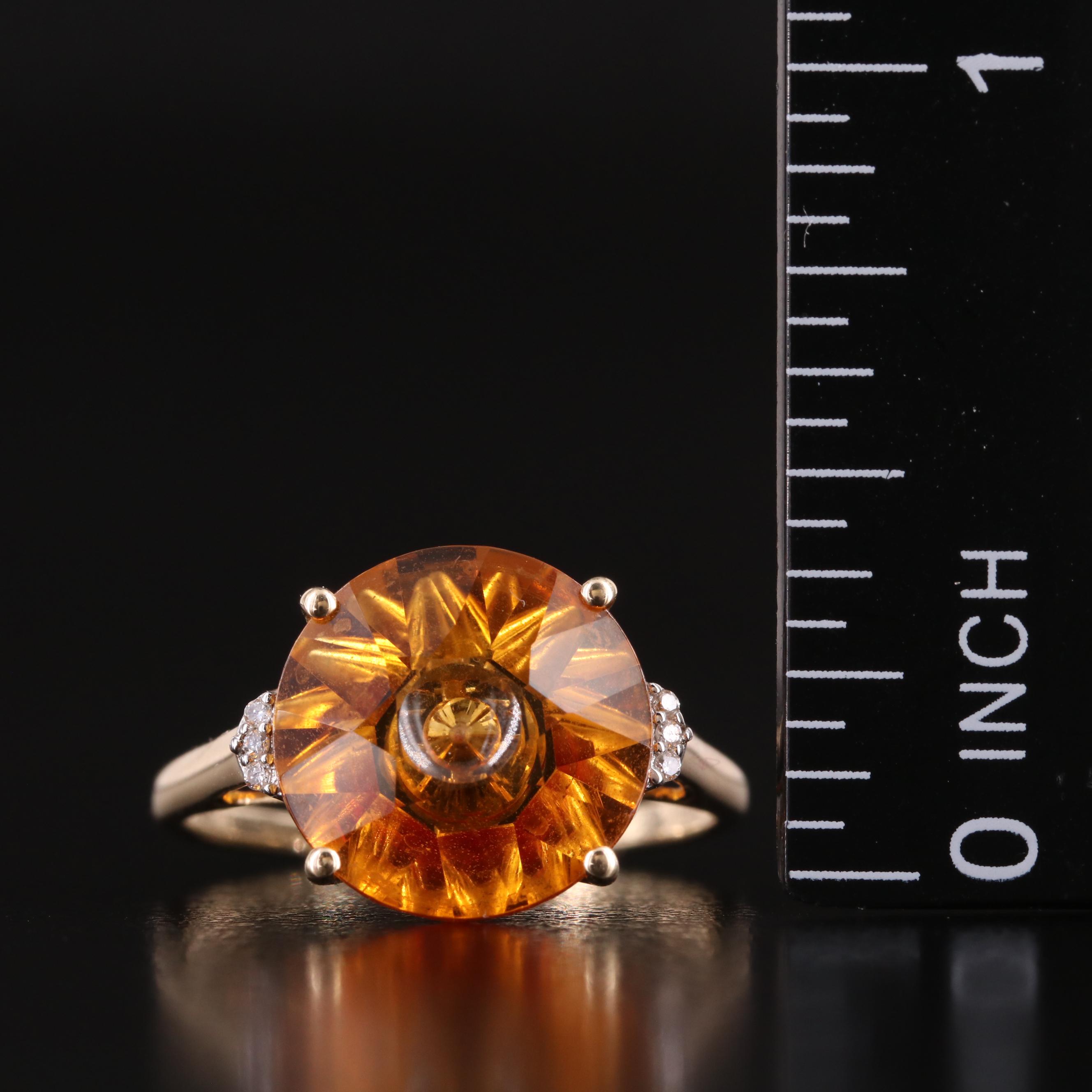 Glenn Lehrer 10K Citrine and Diamond Ring
