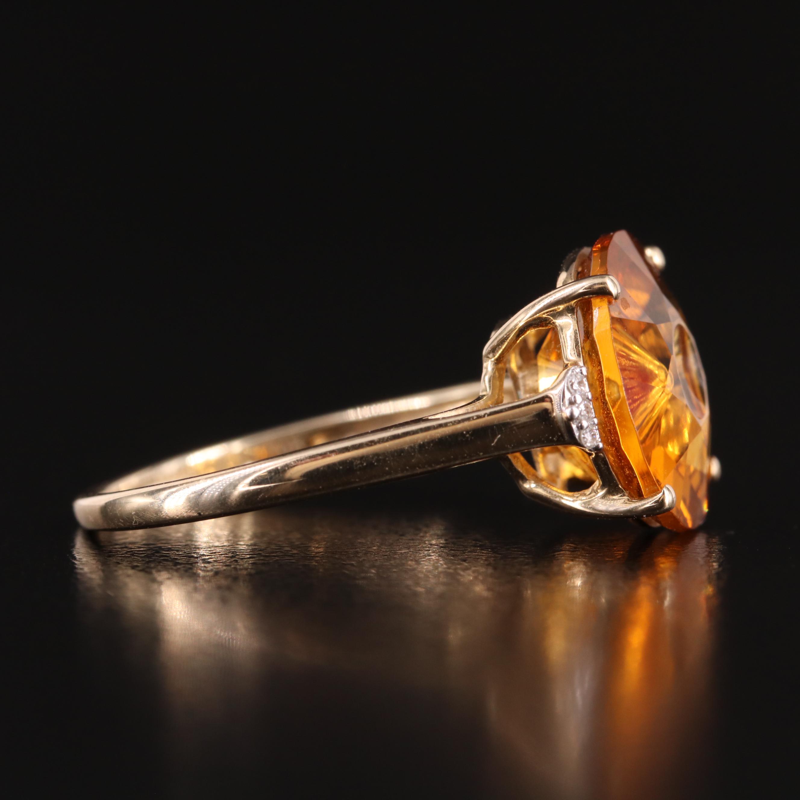 Glenn Lehrer 10K Citrine and Diamond Ring