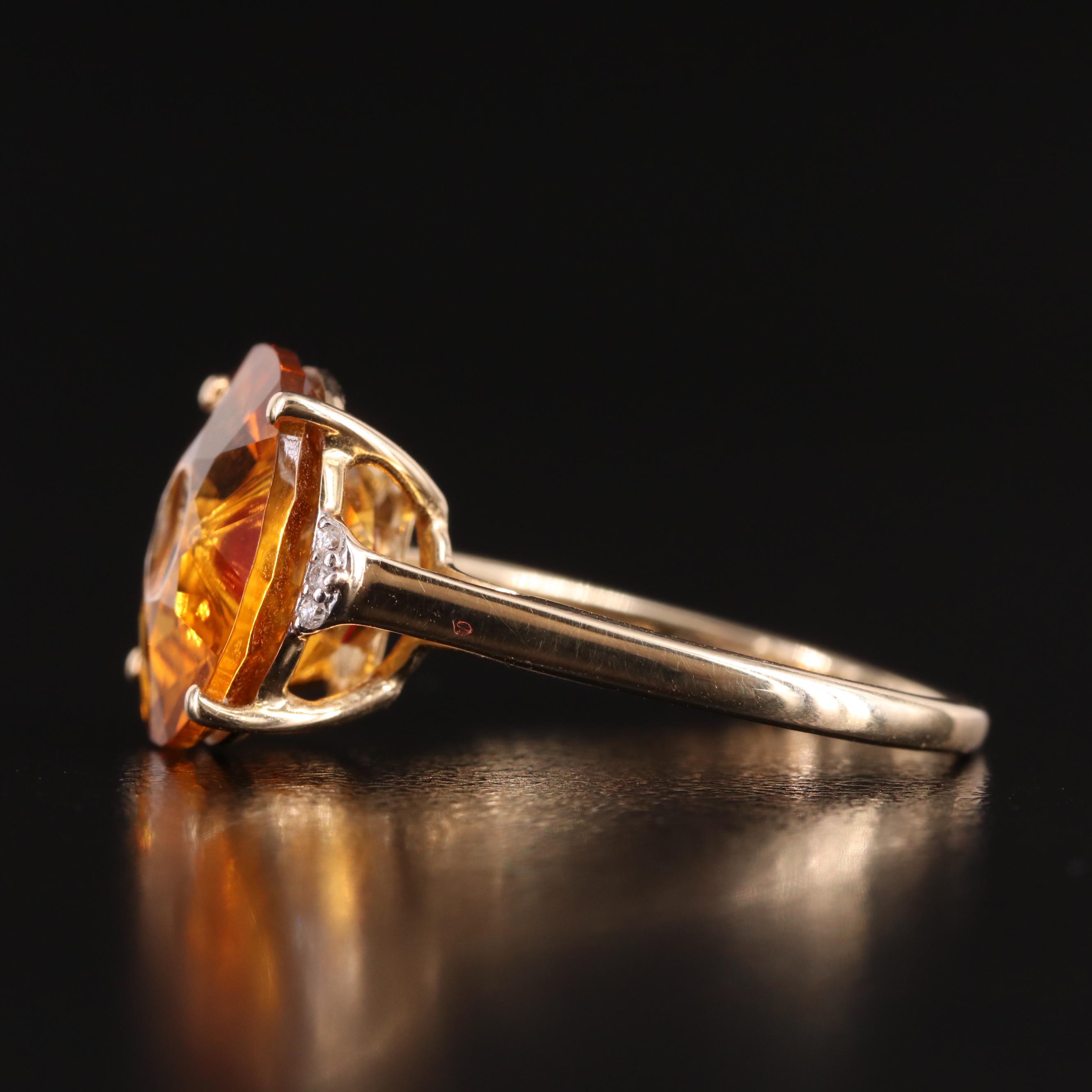 Glenn Lehrer 10K Citrine and Diamond Ring