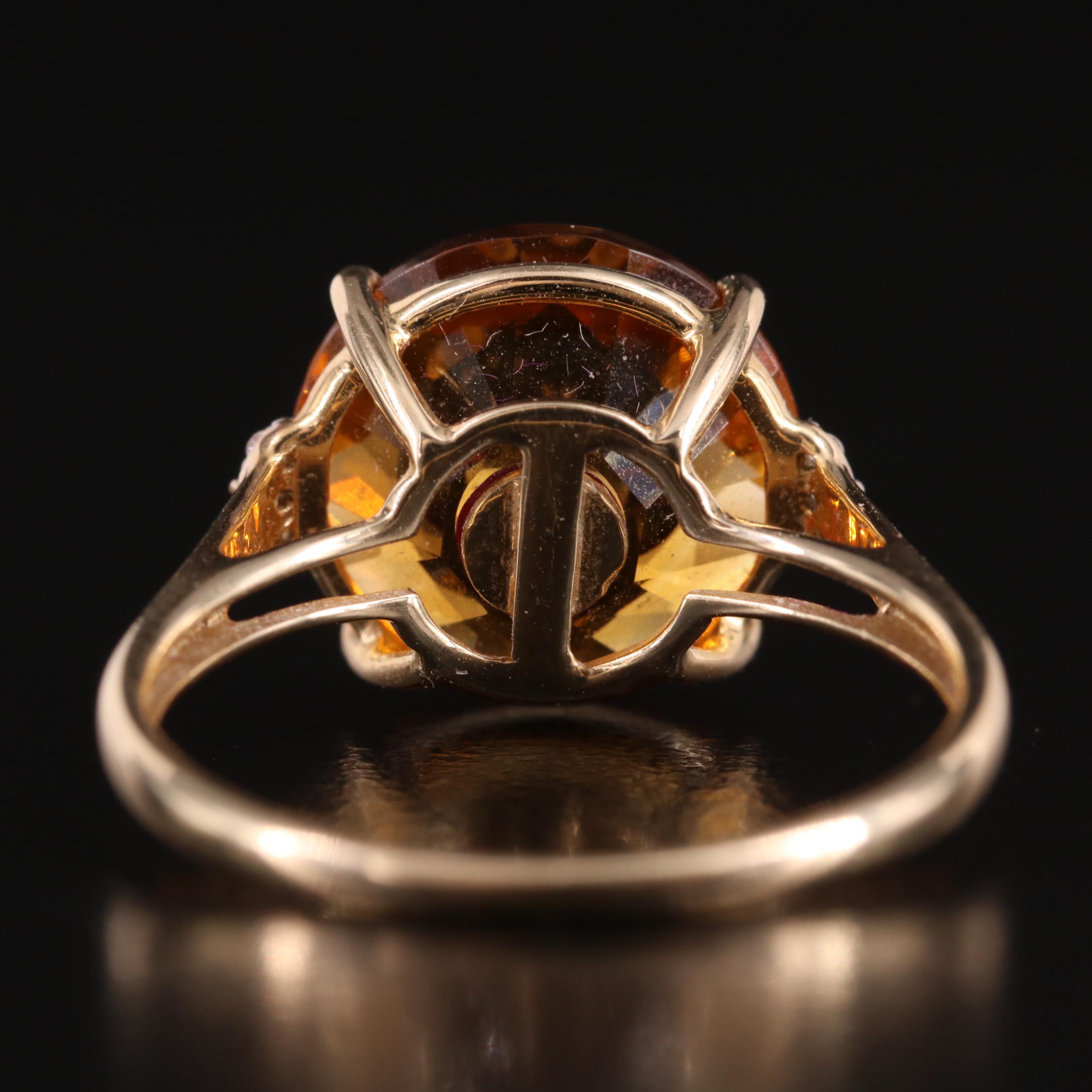 Glenn Lehrer 10K Citrine and Diamond Ring