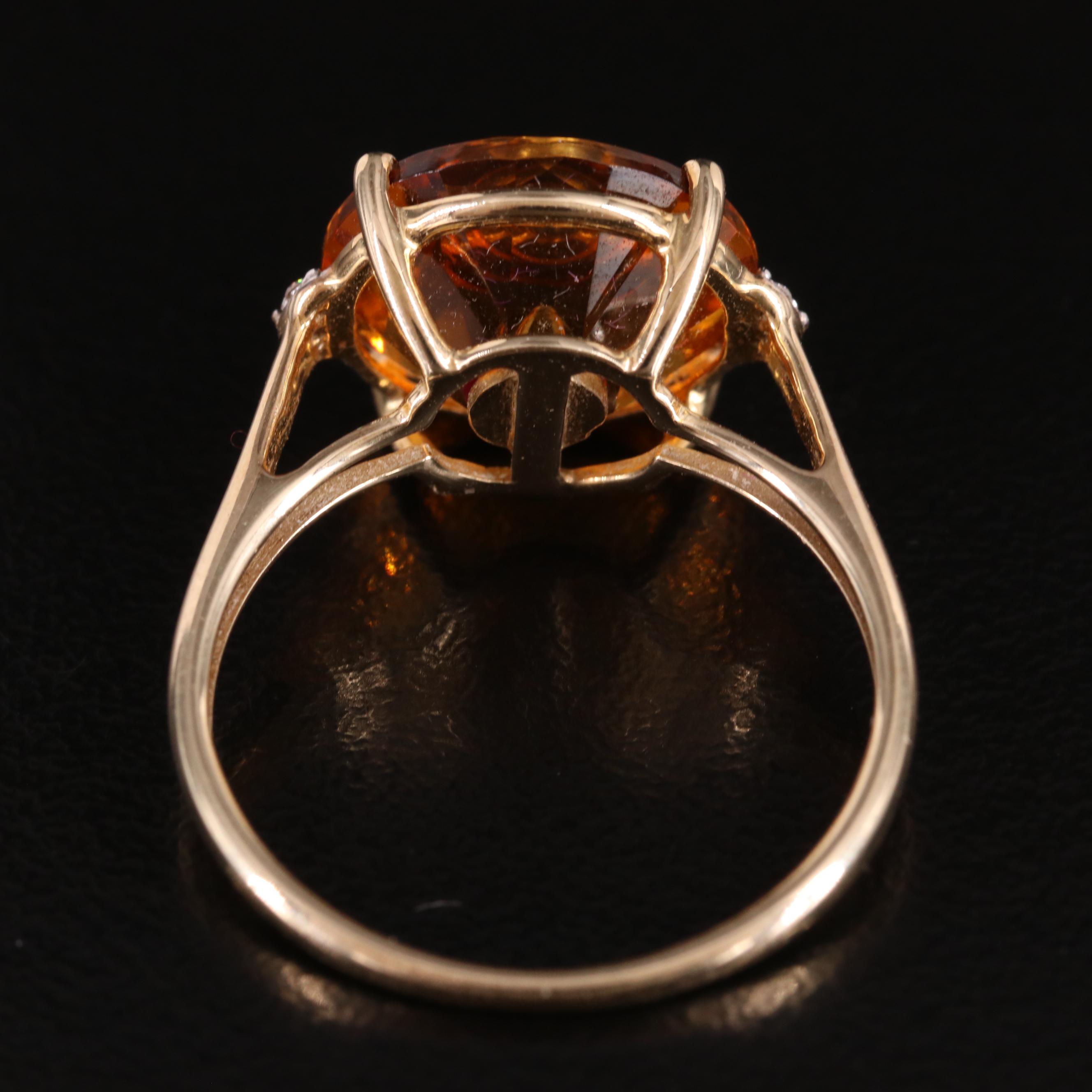 Glenn Lehrer 10K Citrine and Diamond Ring