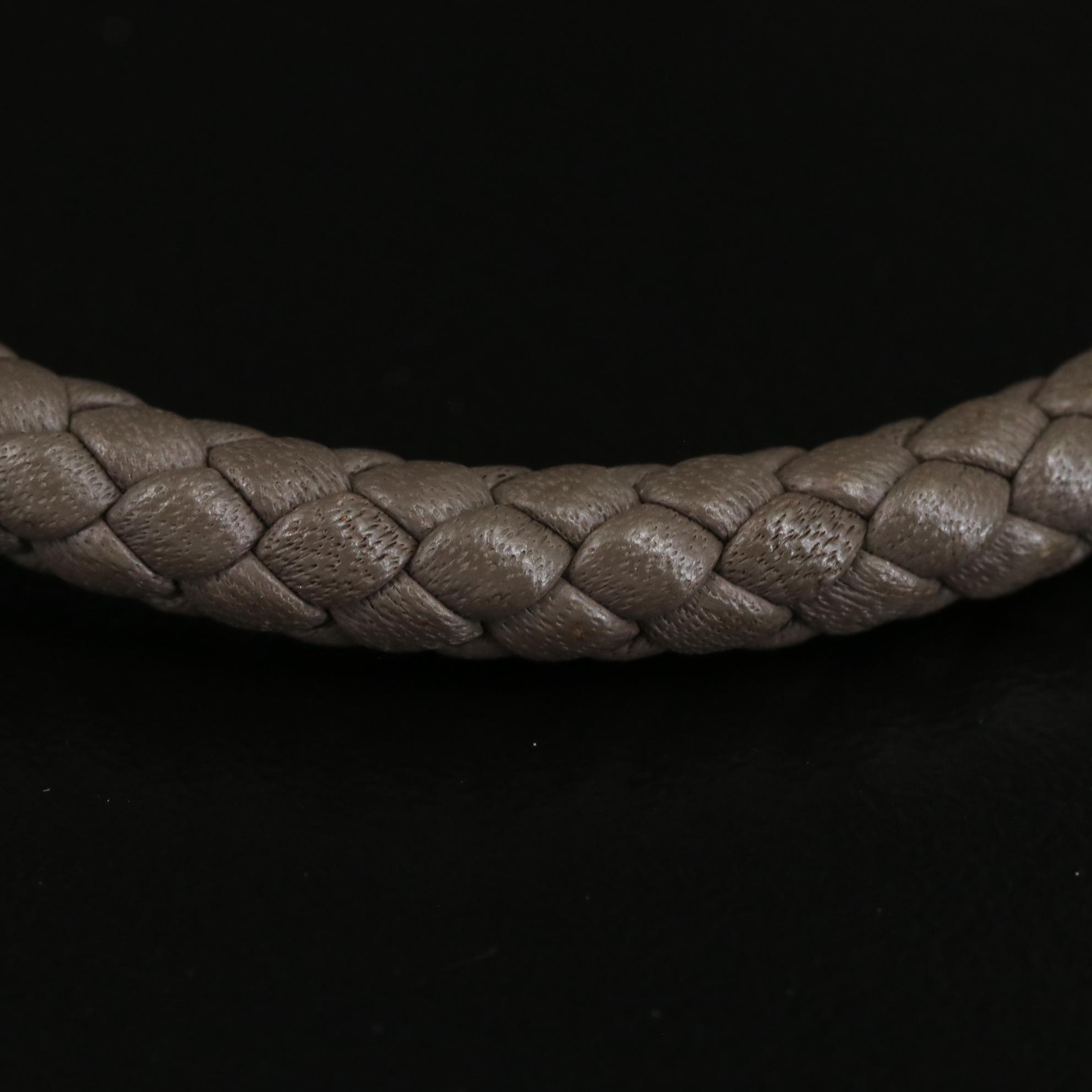 Hermès Braided Calfskin Leather Glenan Bracelet with Box