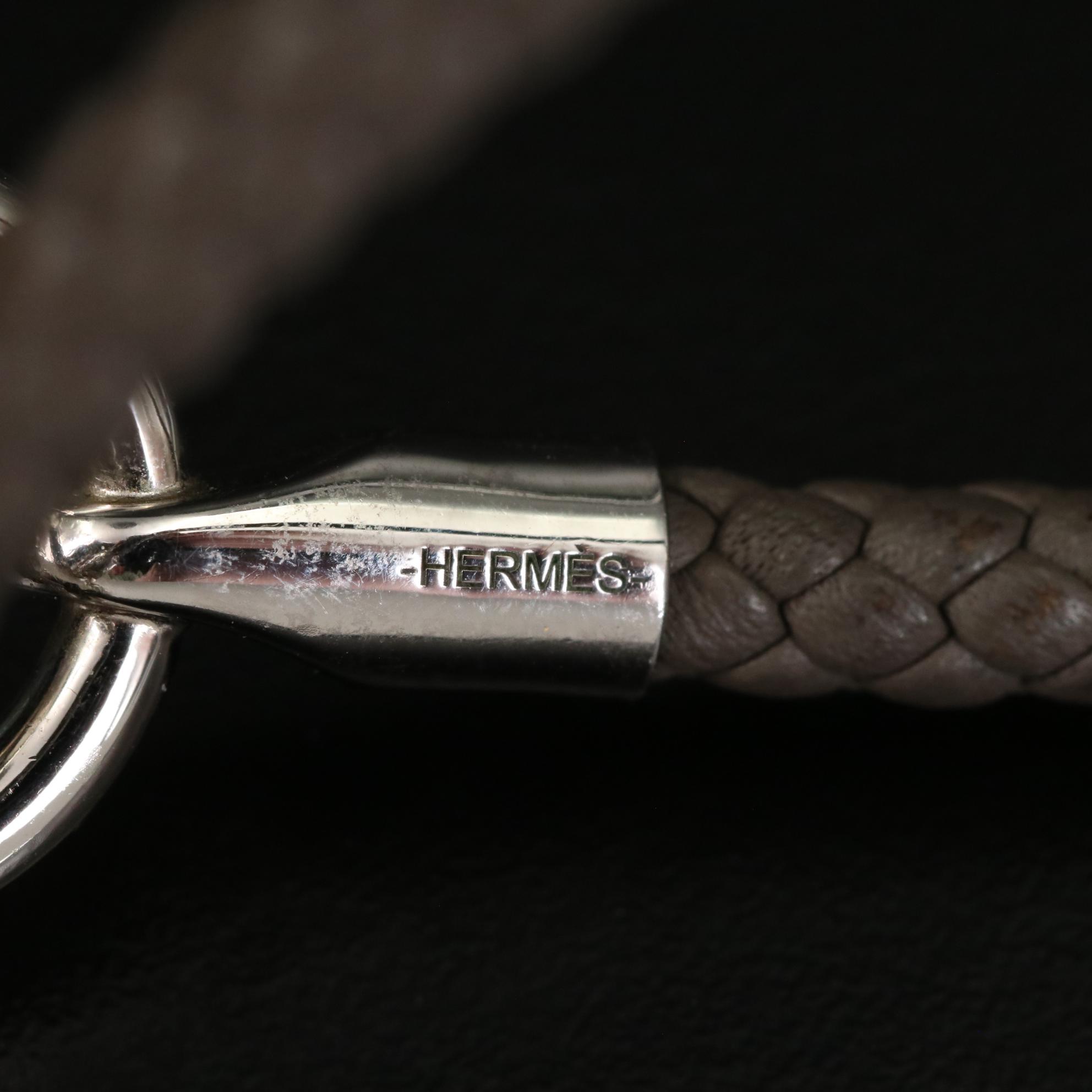 Hermès Braided Calfskin Leather Glenan Bracelet with Box