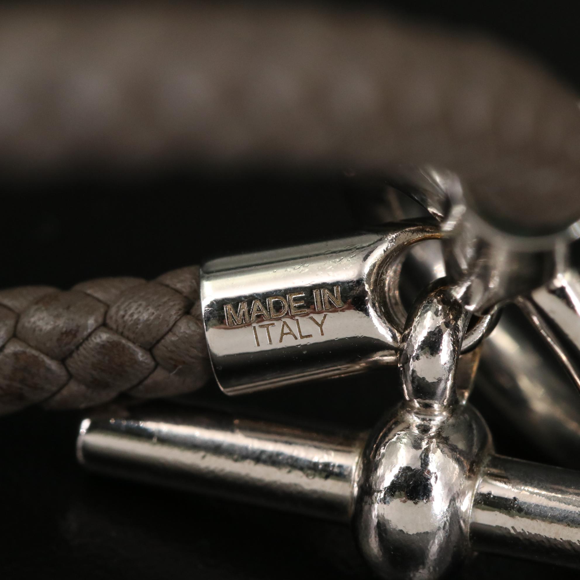 Hermès Braided Calfskin Leather Glenan Bracelet with Box