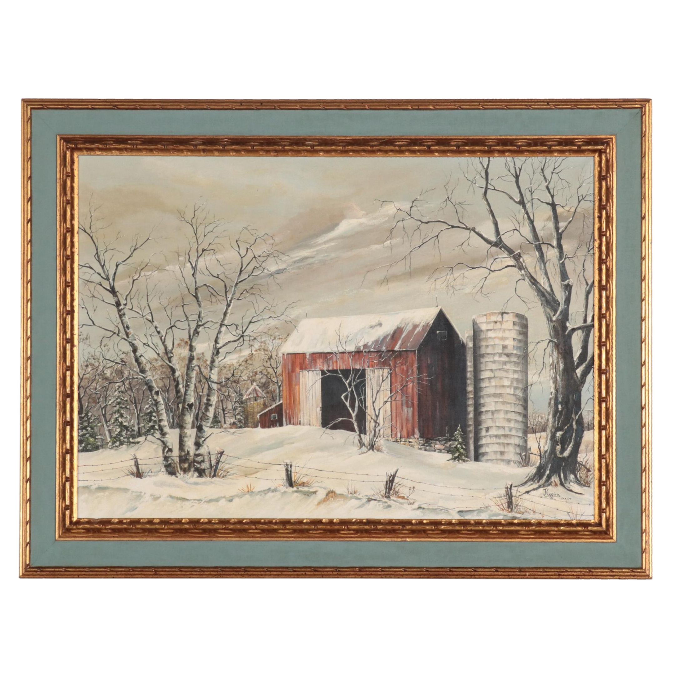 Oil Painting of Winter Landscape, 1970