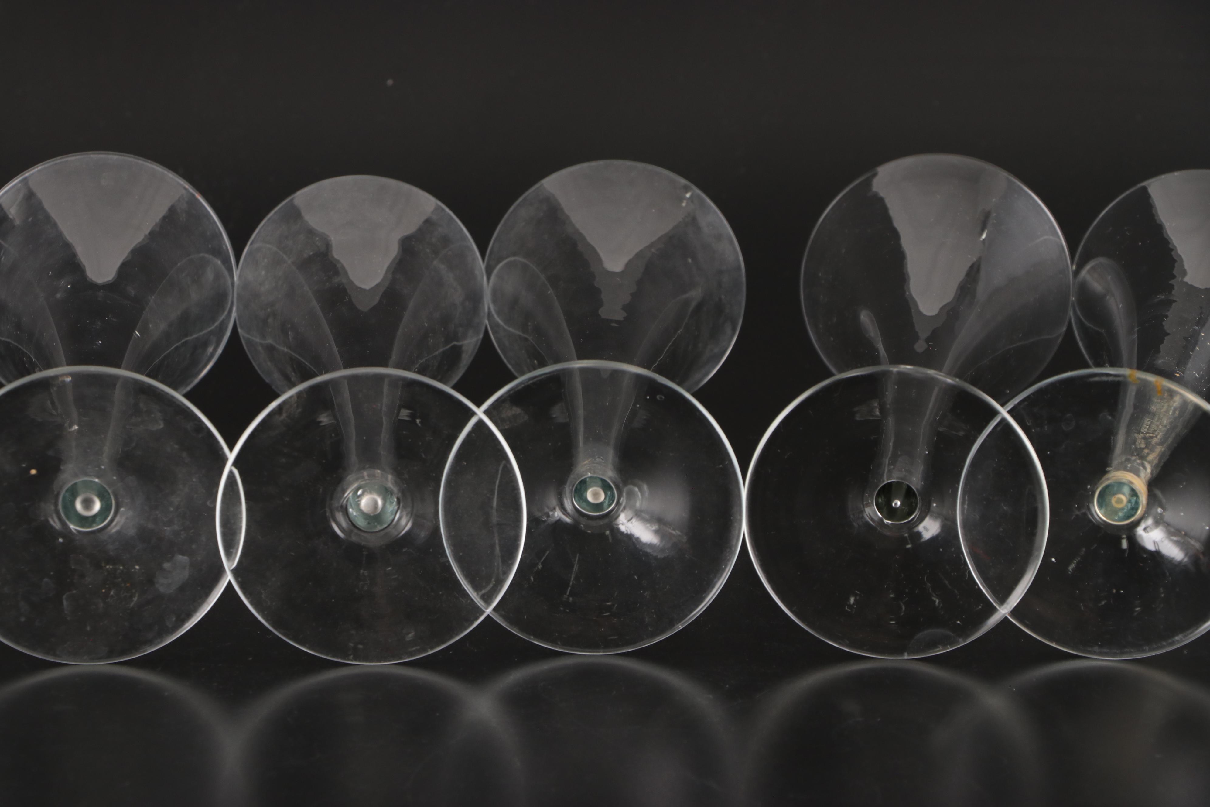 Block Glass Stemless Martini Glasses with Chillers and More Stemware