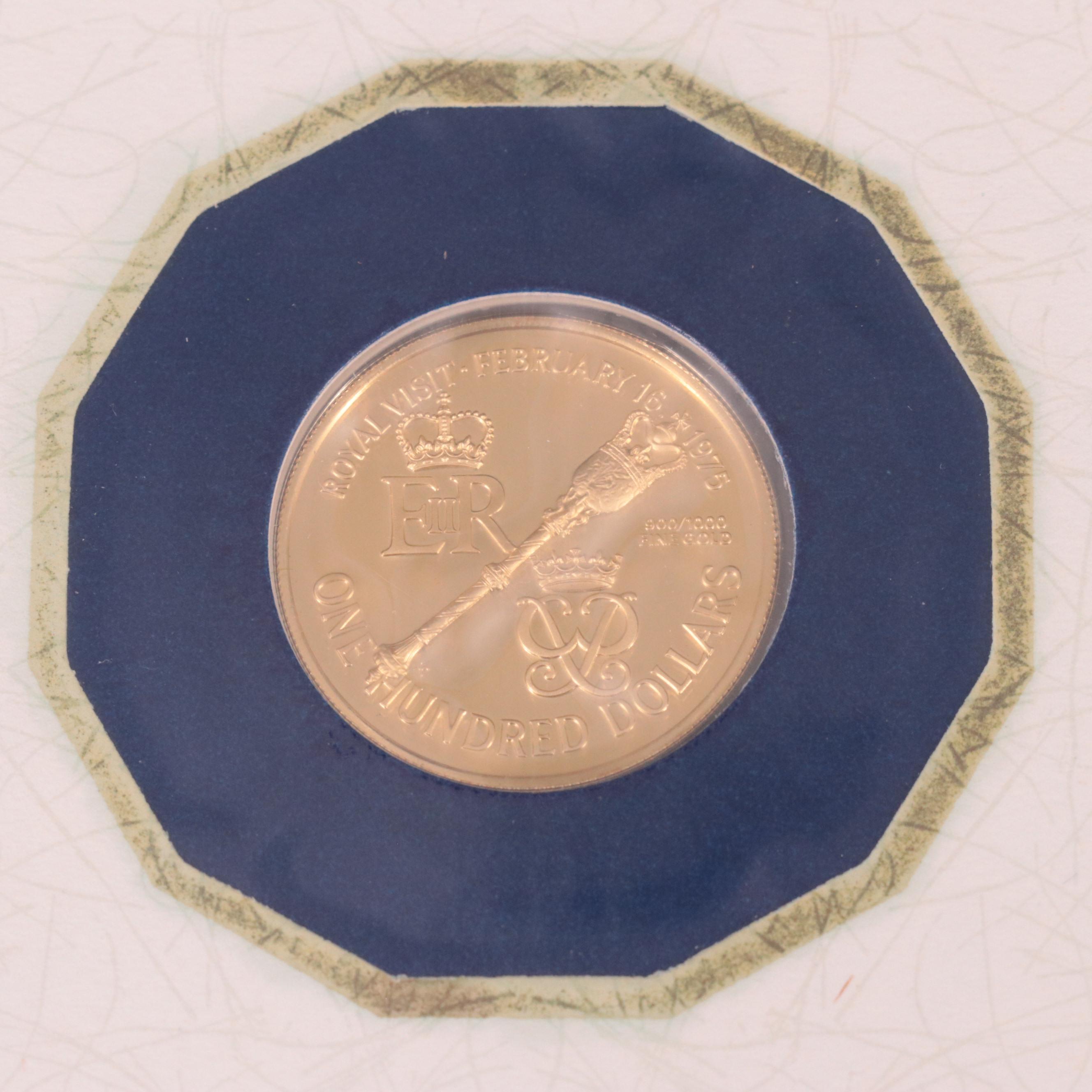 1975 Bermuda $100 Proof Gold Coin