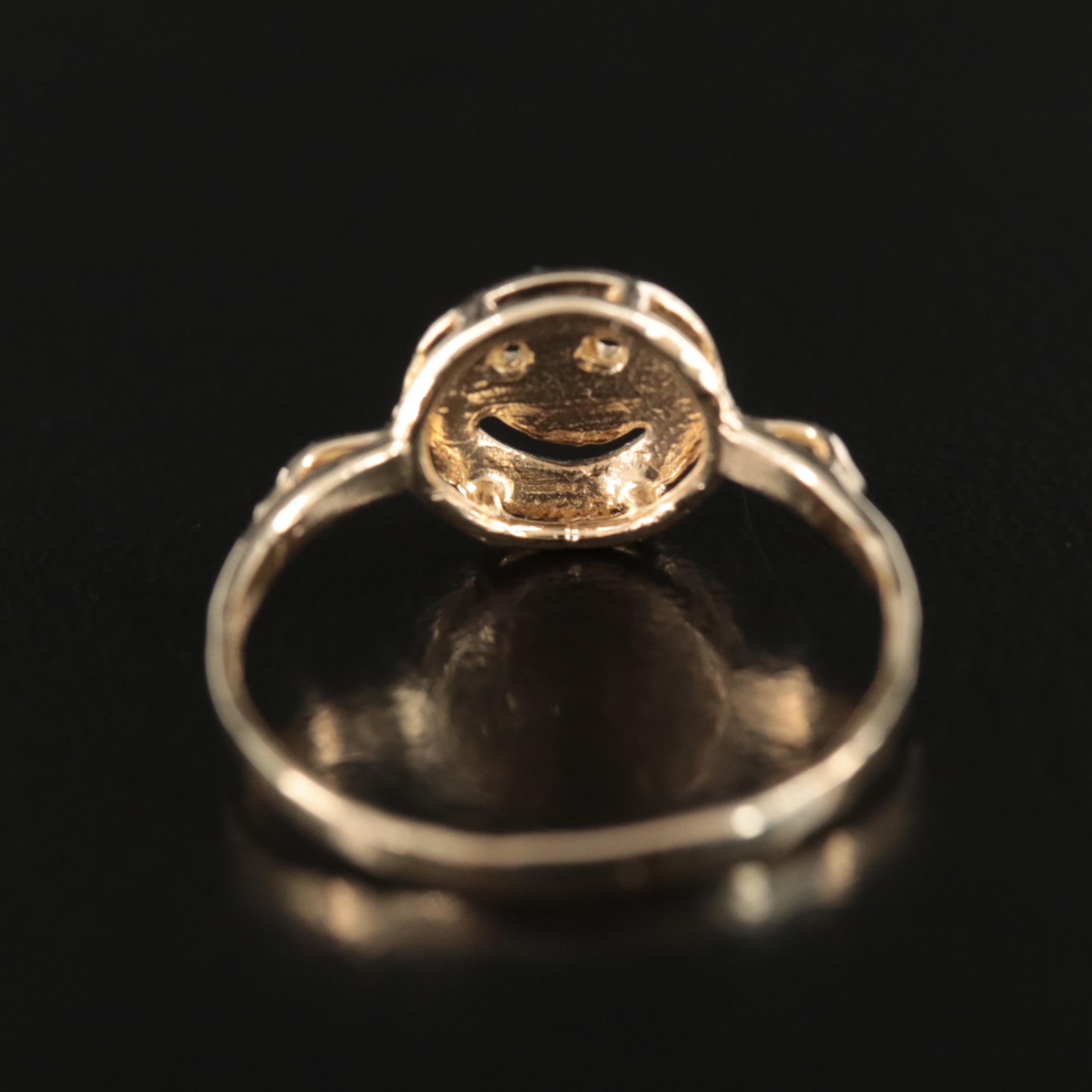 14K Smiley Face Ring