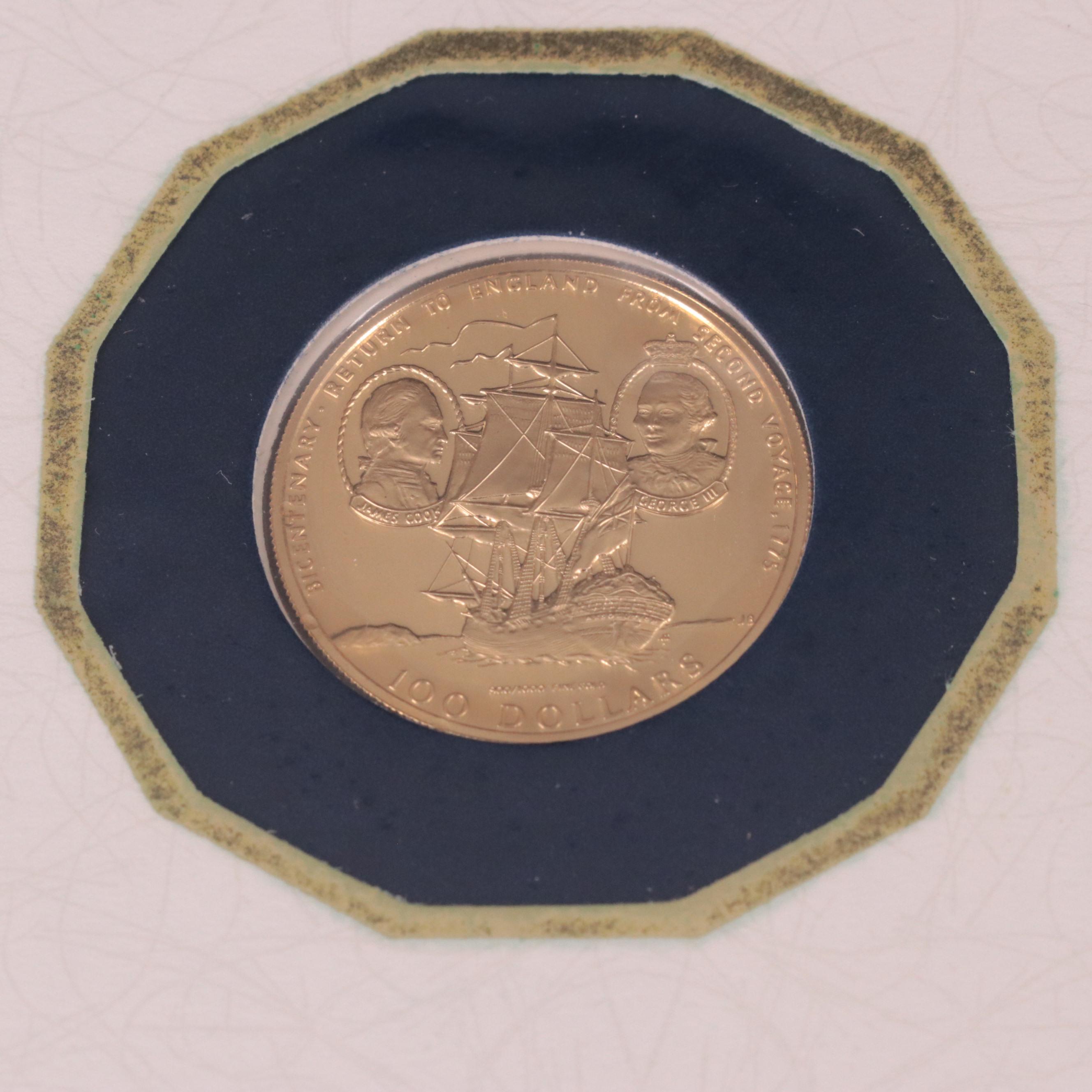 1975 Cook Islands 100-Dollar Gold Coin