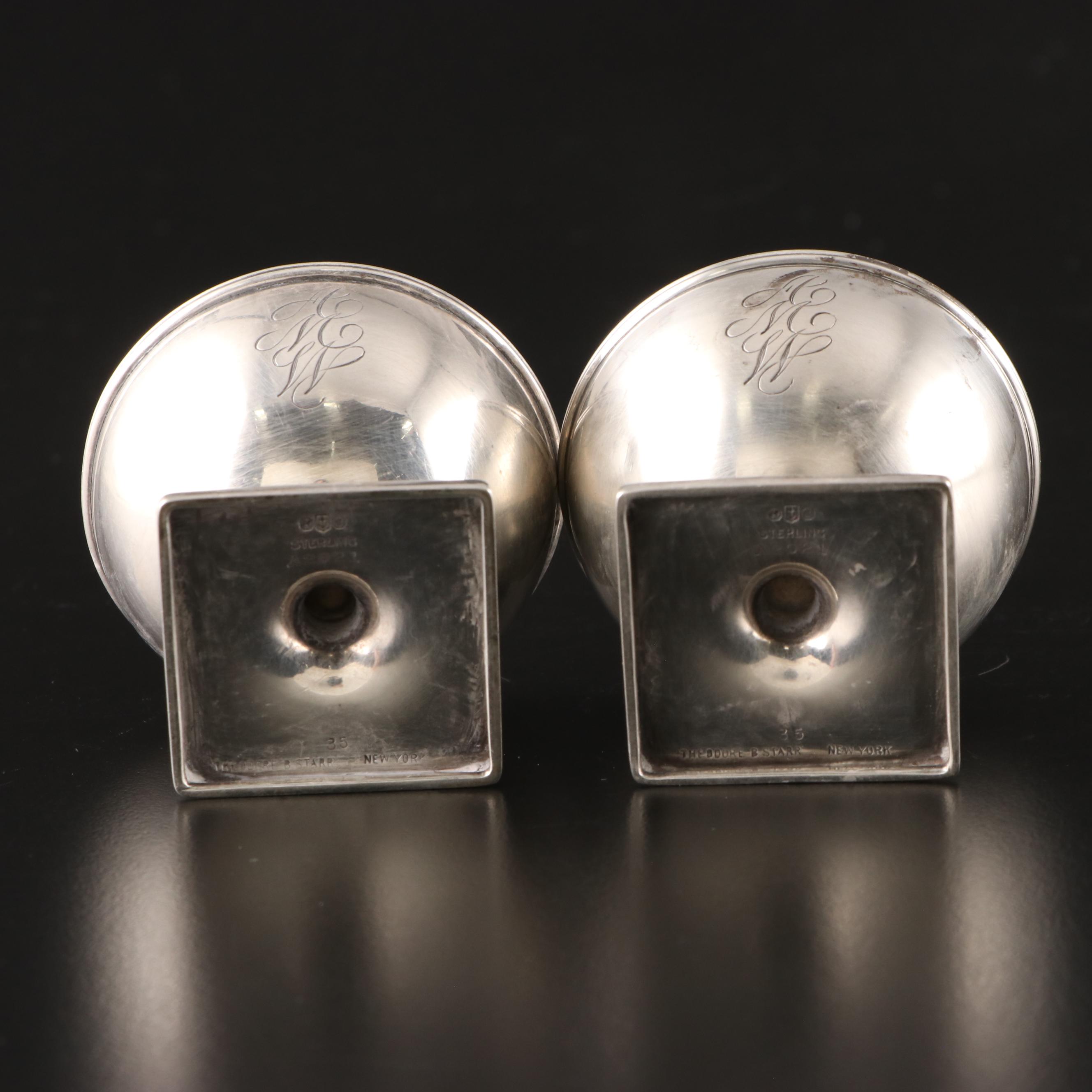 Gorham Sterling Silver Salt Cellars, Retailed by Theodore B. Starr