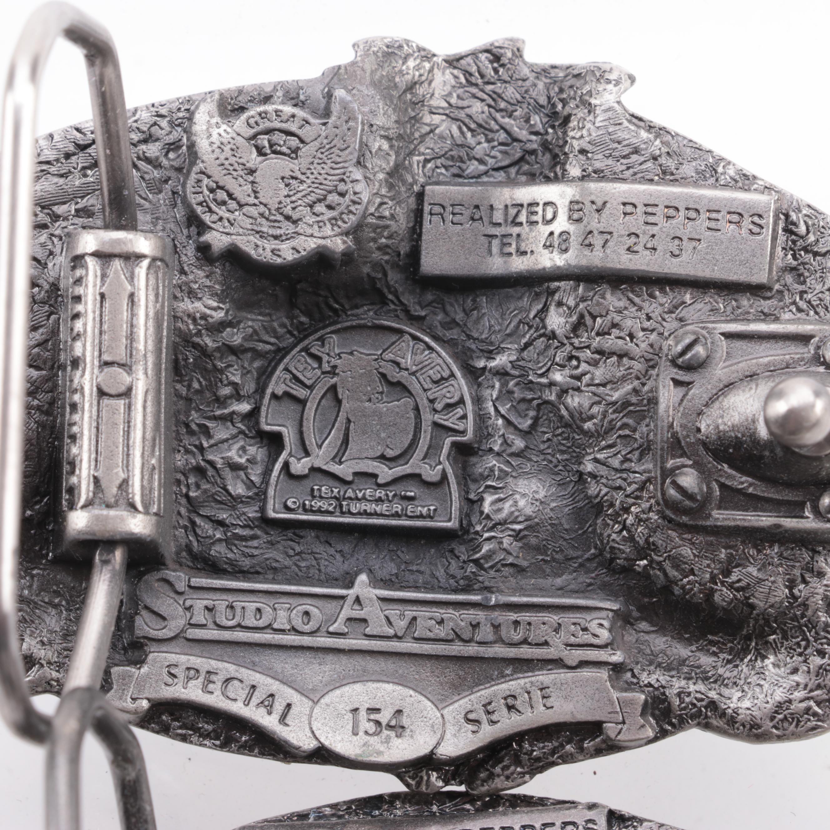 Disney Studio Adventures and Other Metal Belt Buckles, Late 20th Century
