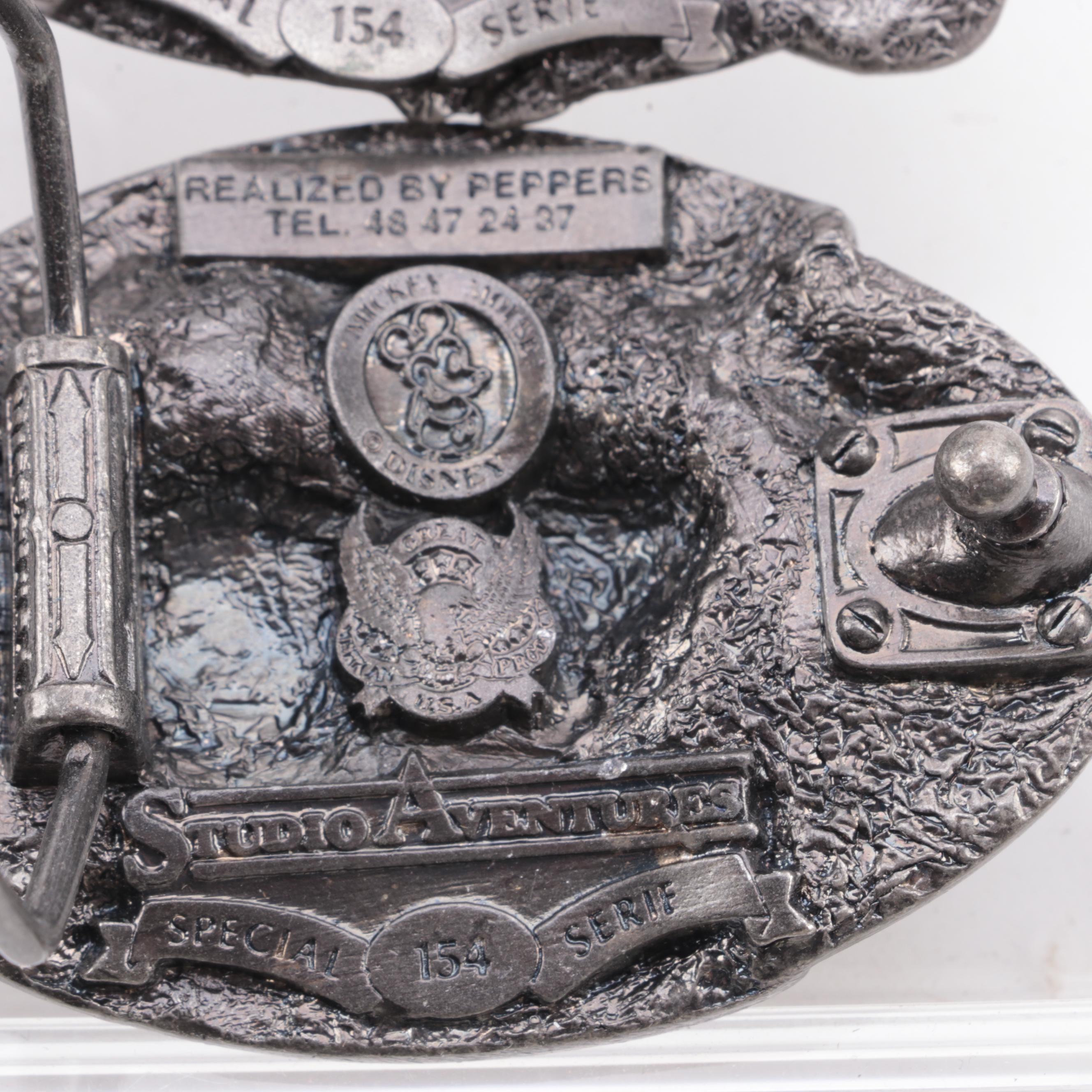 Disney Studio Adventures and Other Metal Belt Buckles, Late 20th Century