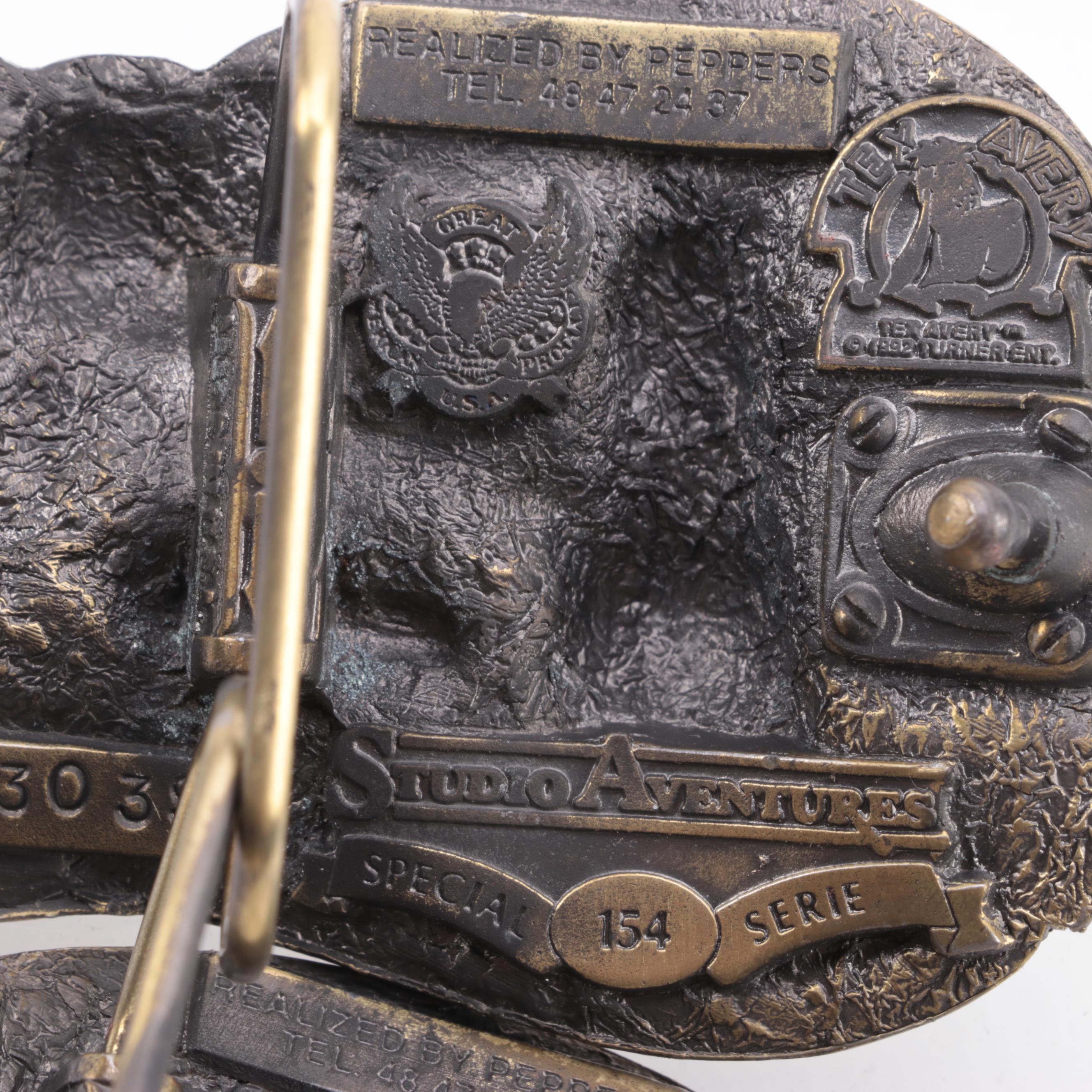 Disney Studio Adventures and Other Metal Belt Buckles, Late 20th Century