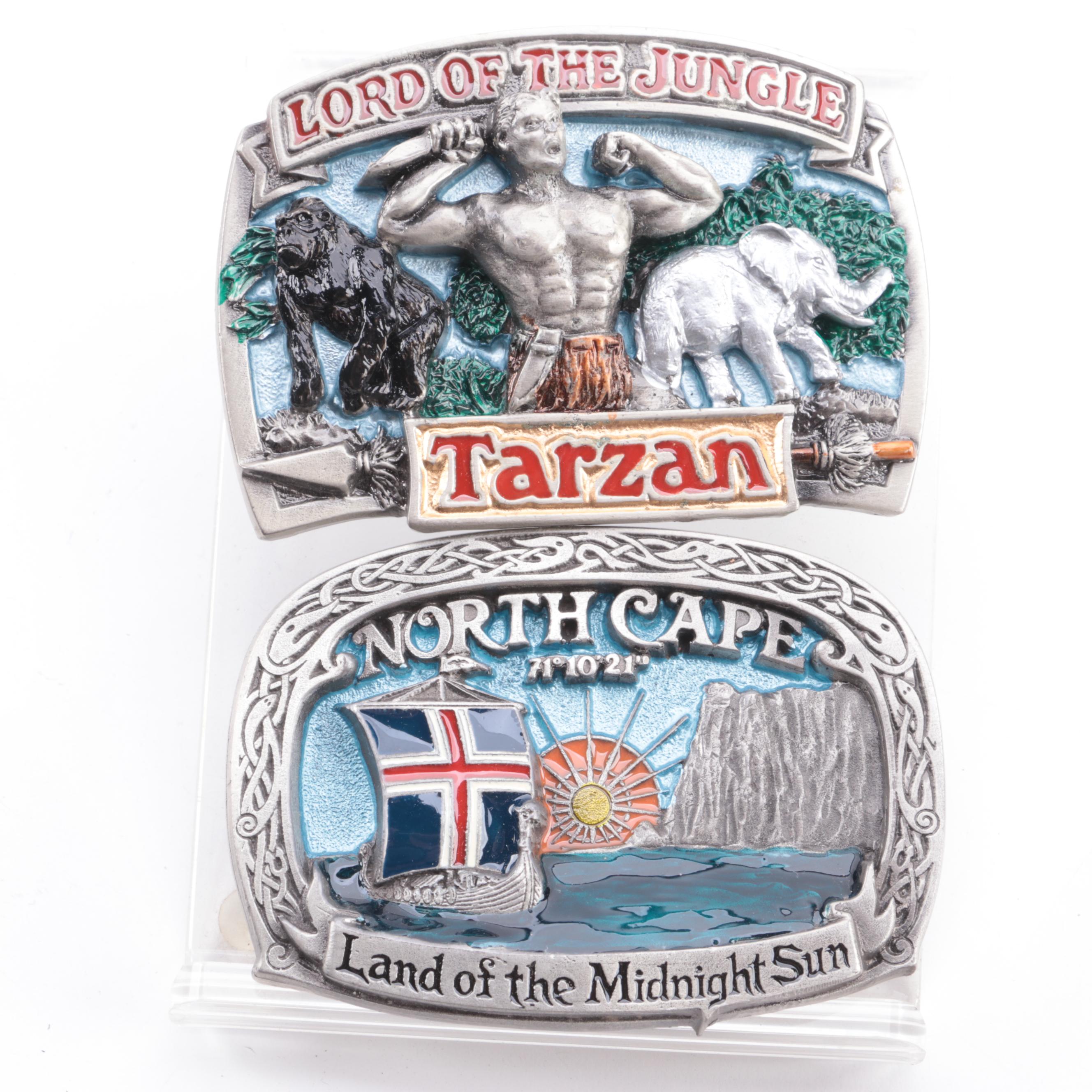 Disney Studio Adventures and Other Metal Belt Buckles, Late 20th Century