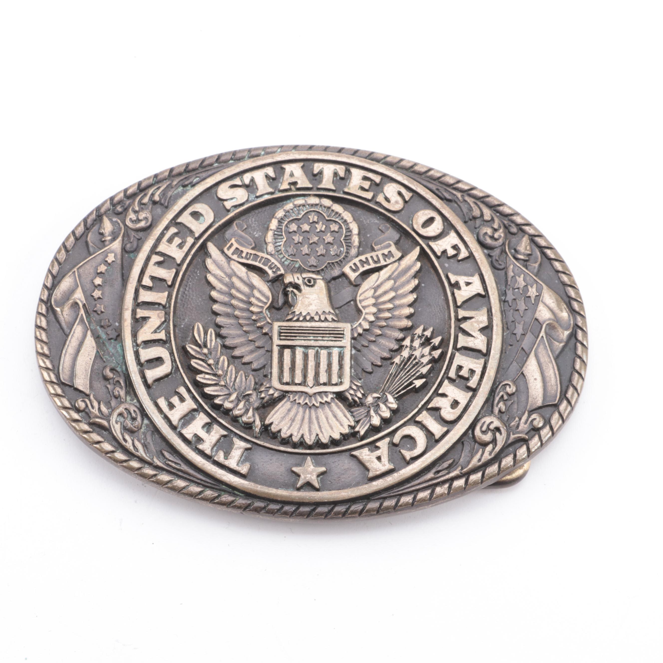 Great American, Tony Lama, and Lewis Metal Patriotic Belt Buckles