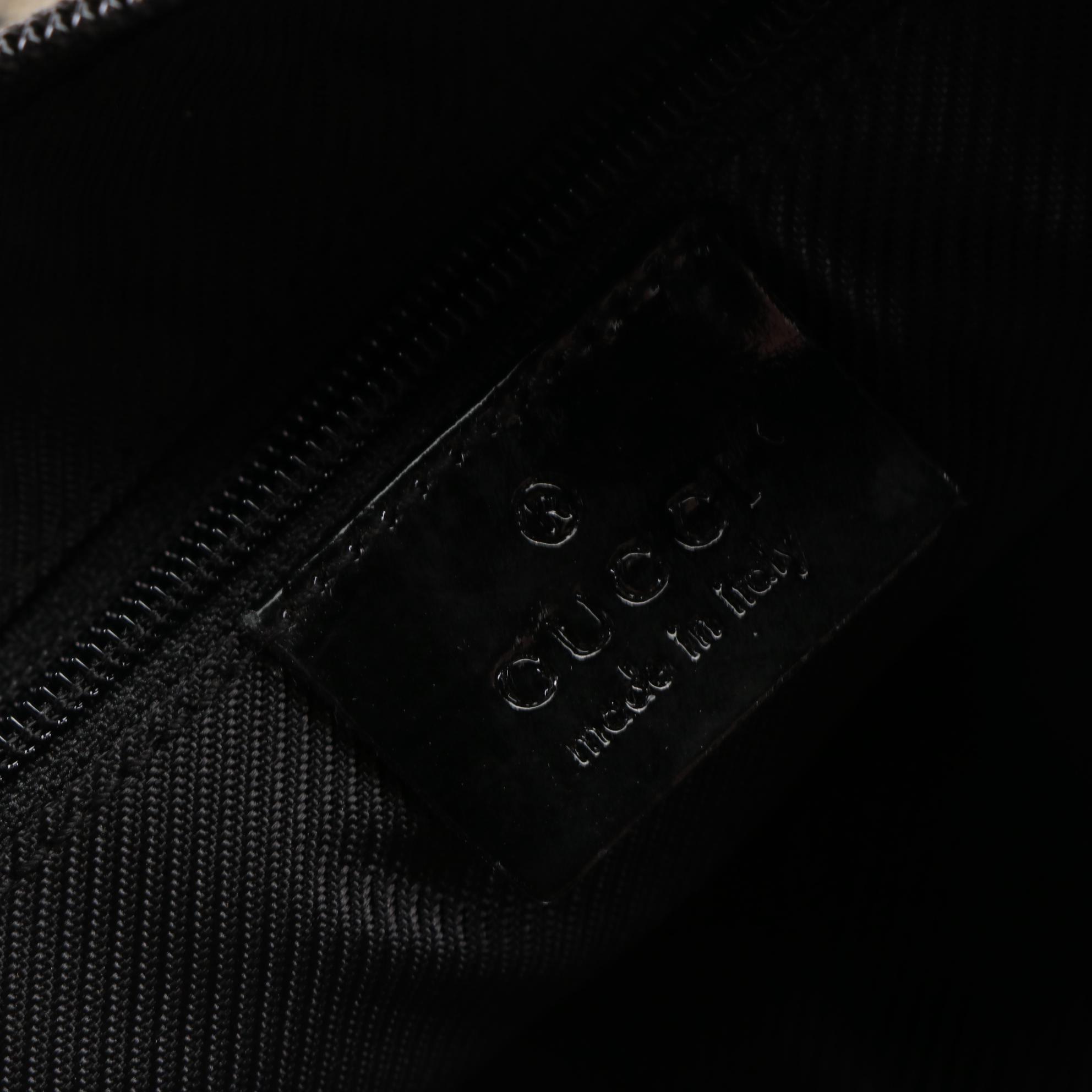 Gucci Hobo Shoulder Bag in GG Canvas and Patent Leather Trim