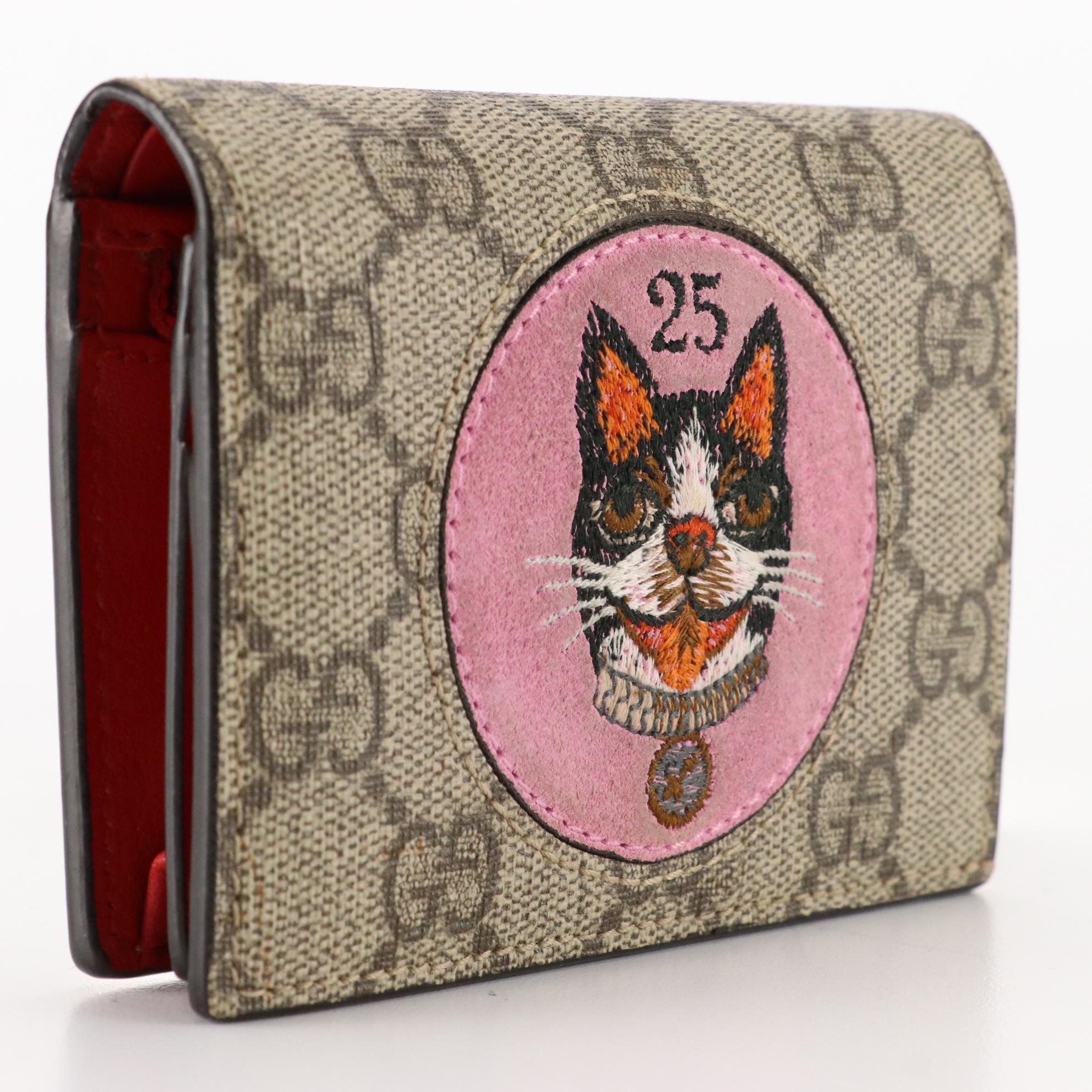 Gucci Bosco Patch Bifold Card Case Wallet in GG Supreme Canvas, Limited Edition