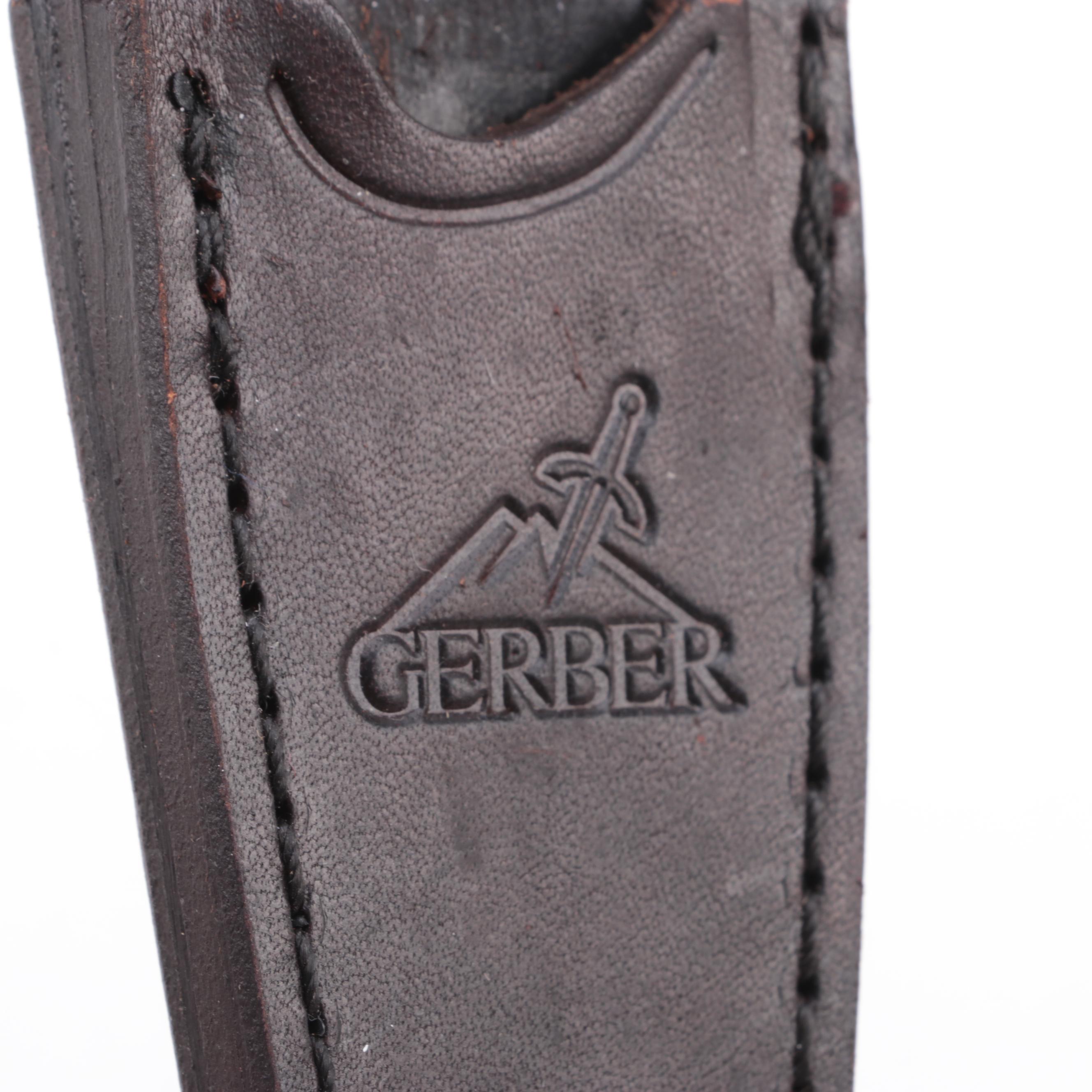 Stainless Steel Hunting Knives with Nylon and Leather Scabbards