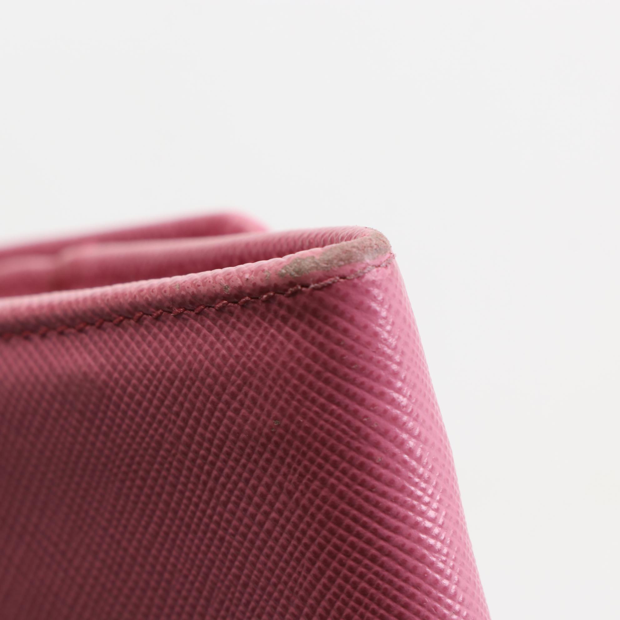 Prada Long Flap Wallet in Pink Saffiano Leather with Box