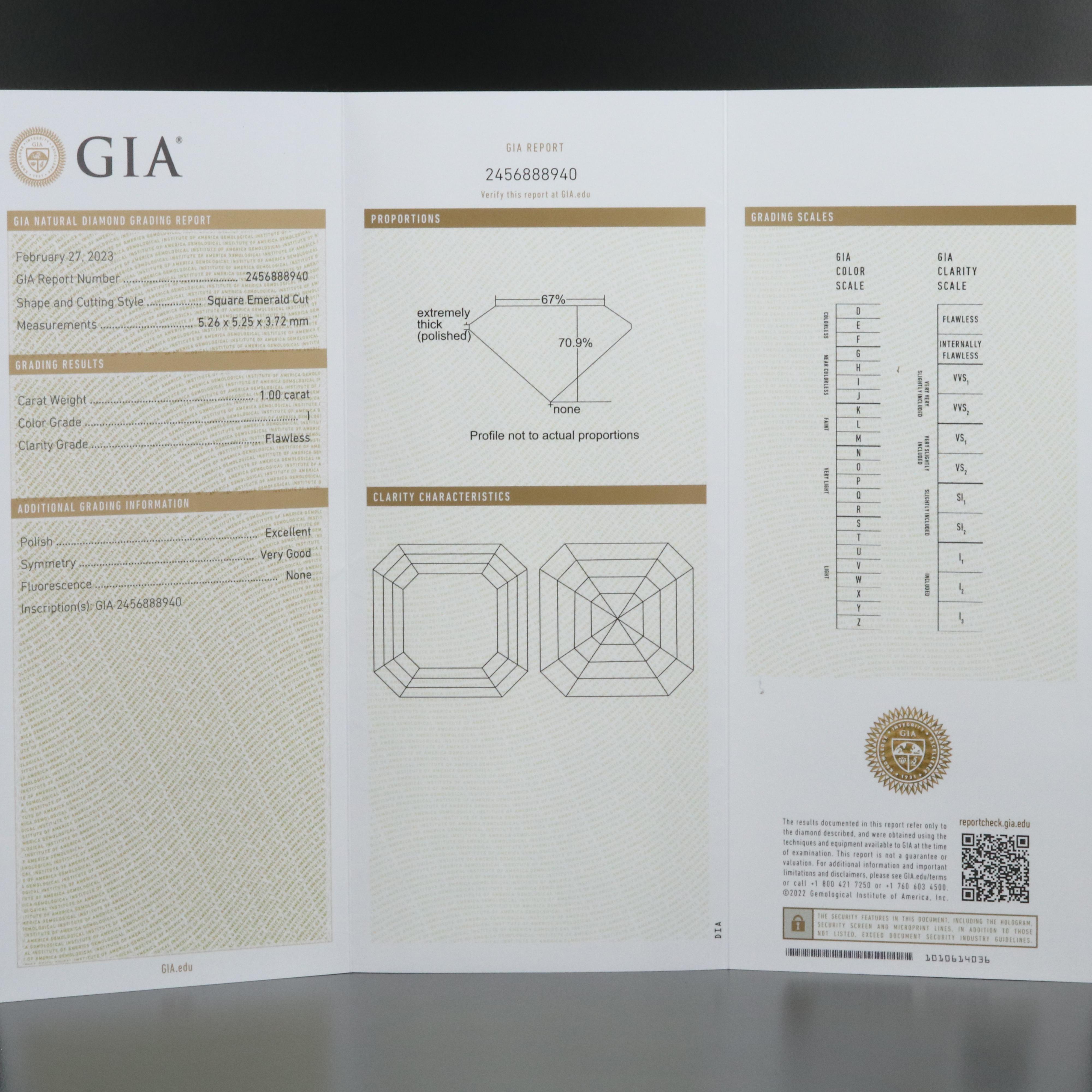 Platinum 2.01 CTW Flawless and Internally Flawless Diamond Ring with GIA Reports