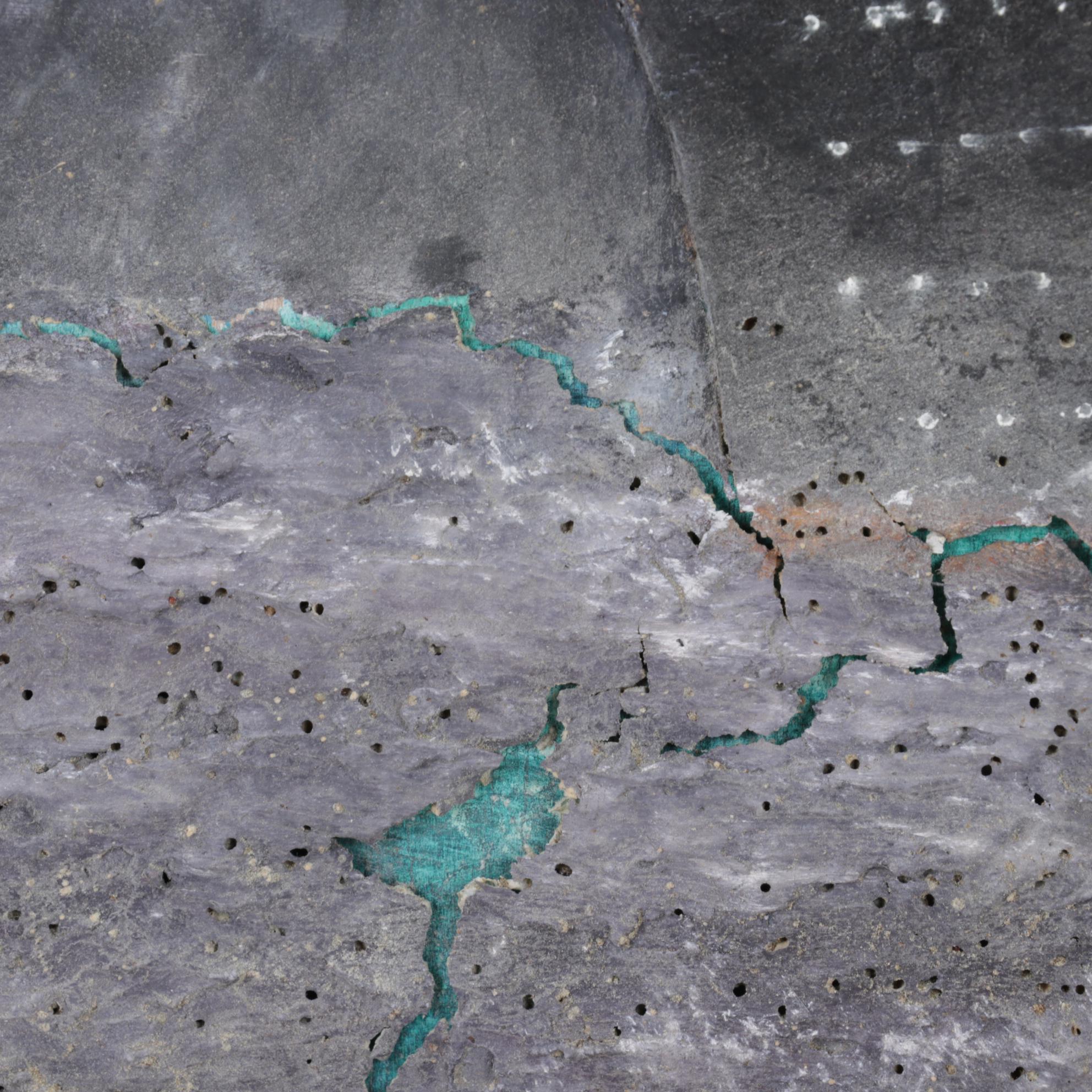 J. M. Richard Mixed Media Painting of Titanic and Icebergs, Late 20th Century