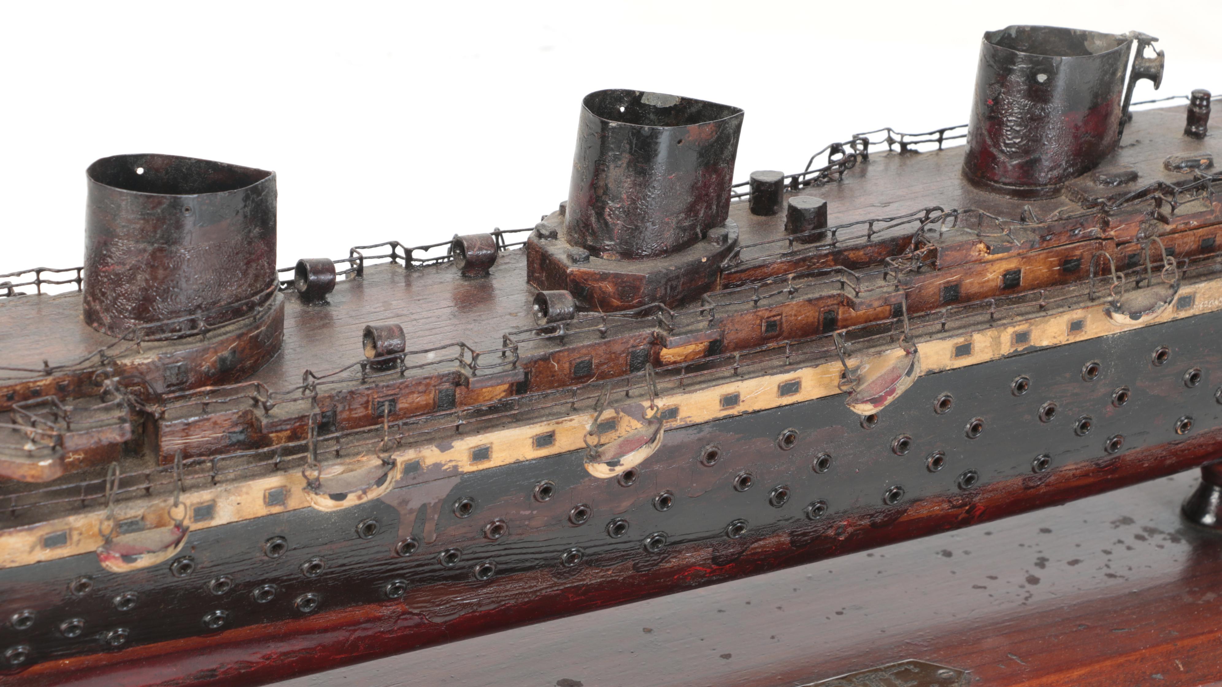 SS Normandie Wooden Model Ship