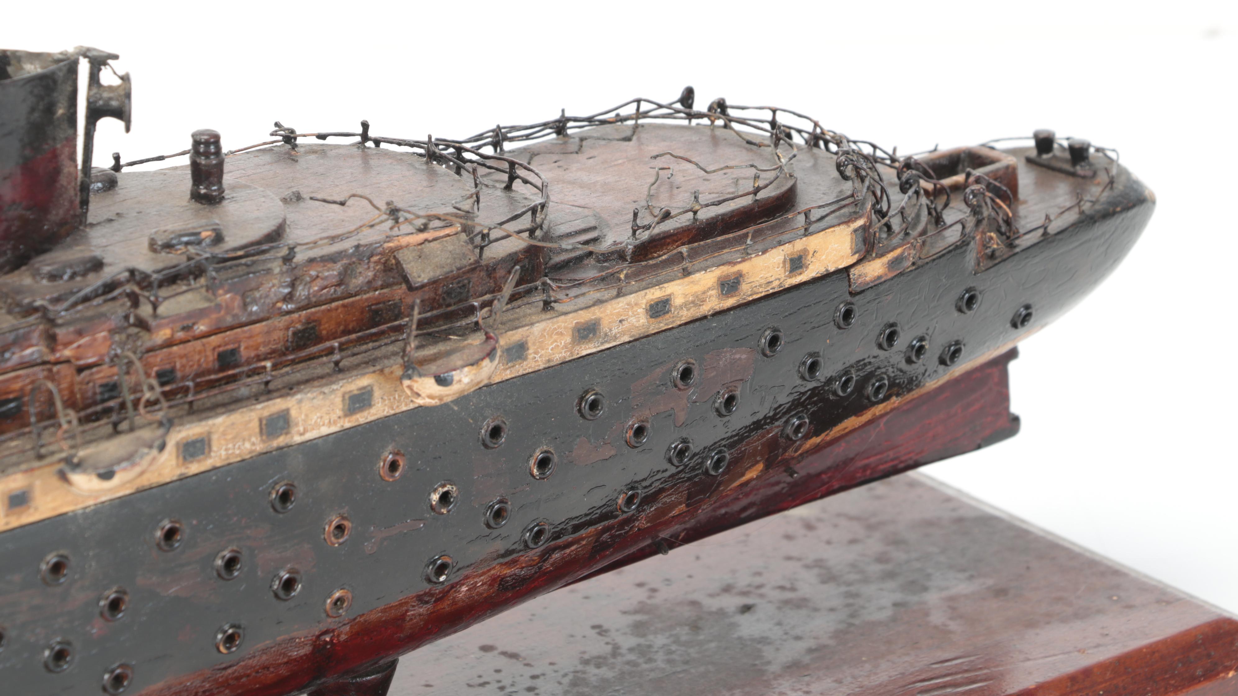 SS Normandie Wooden Model Ship