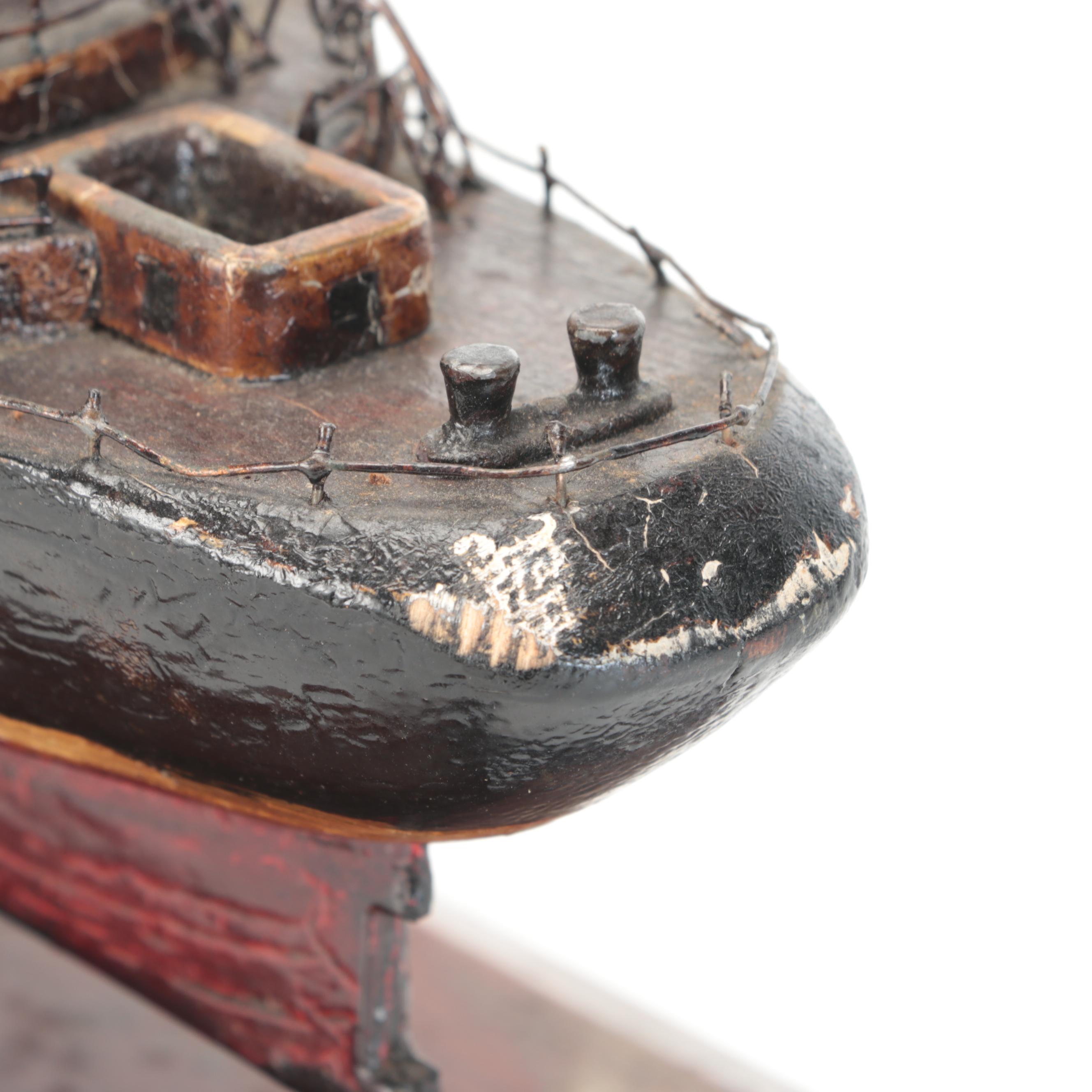 SS Normandie Wooden Model Ship