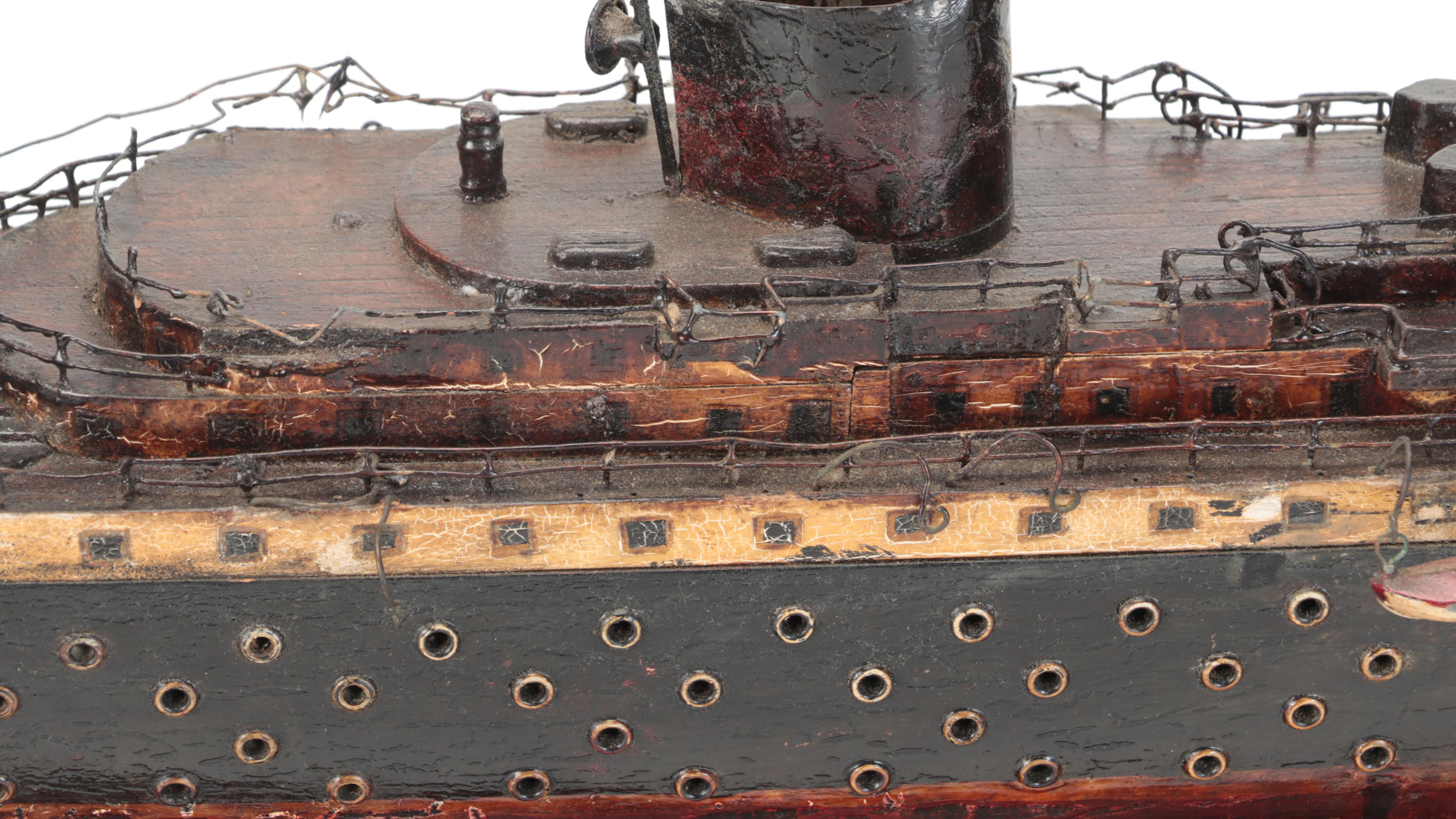 SS Normandie Wooden Model Ship