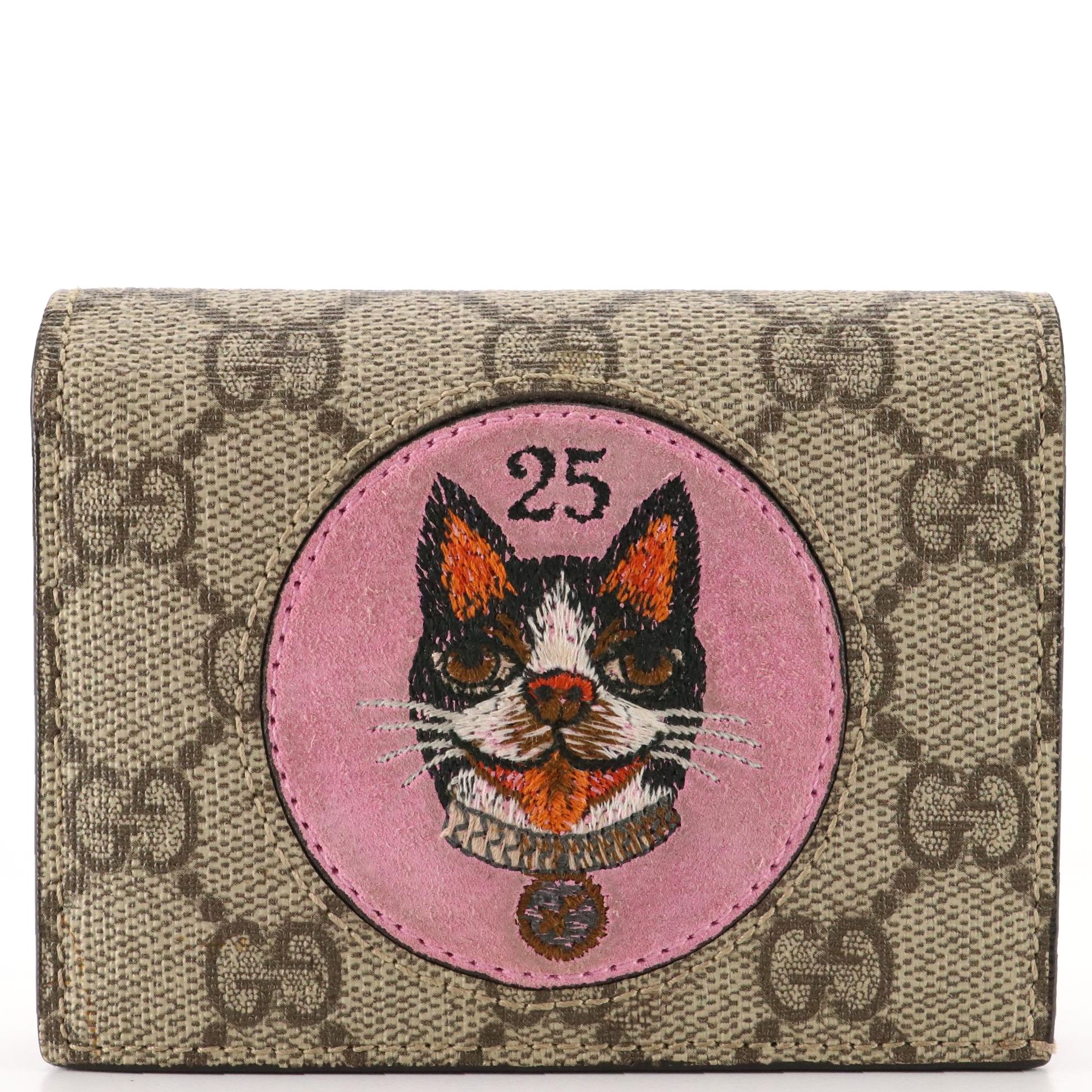 Gucci Bosco Patch Bifold Card Case Wallet in GG Supreme Canvas, Limited Edition