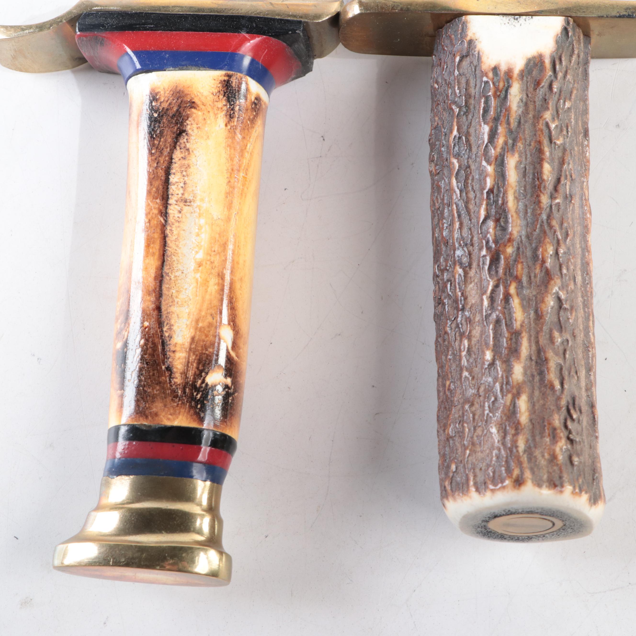 Whitetail Cutlery Antler and Bone Handled Fixed Blade Knives with Scabbards