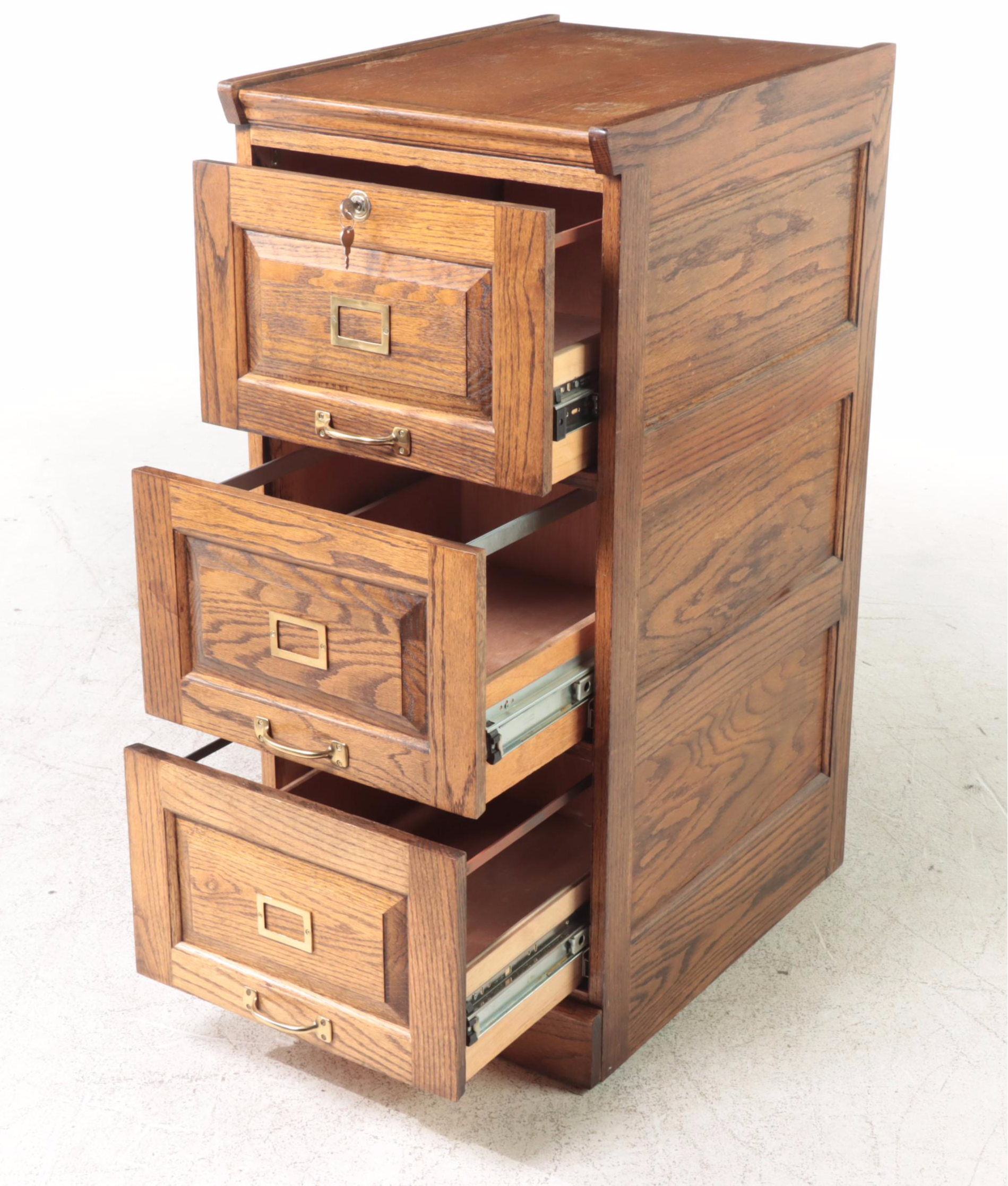 Victorian Style Oak Filing Cabinet