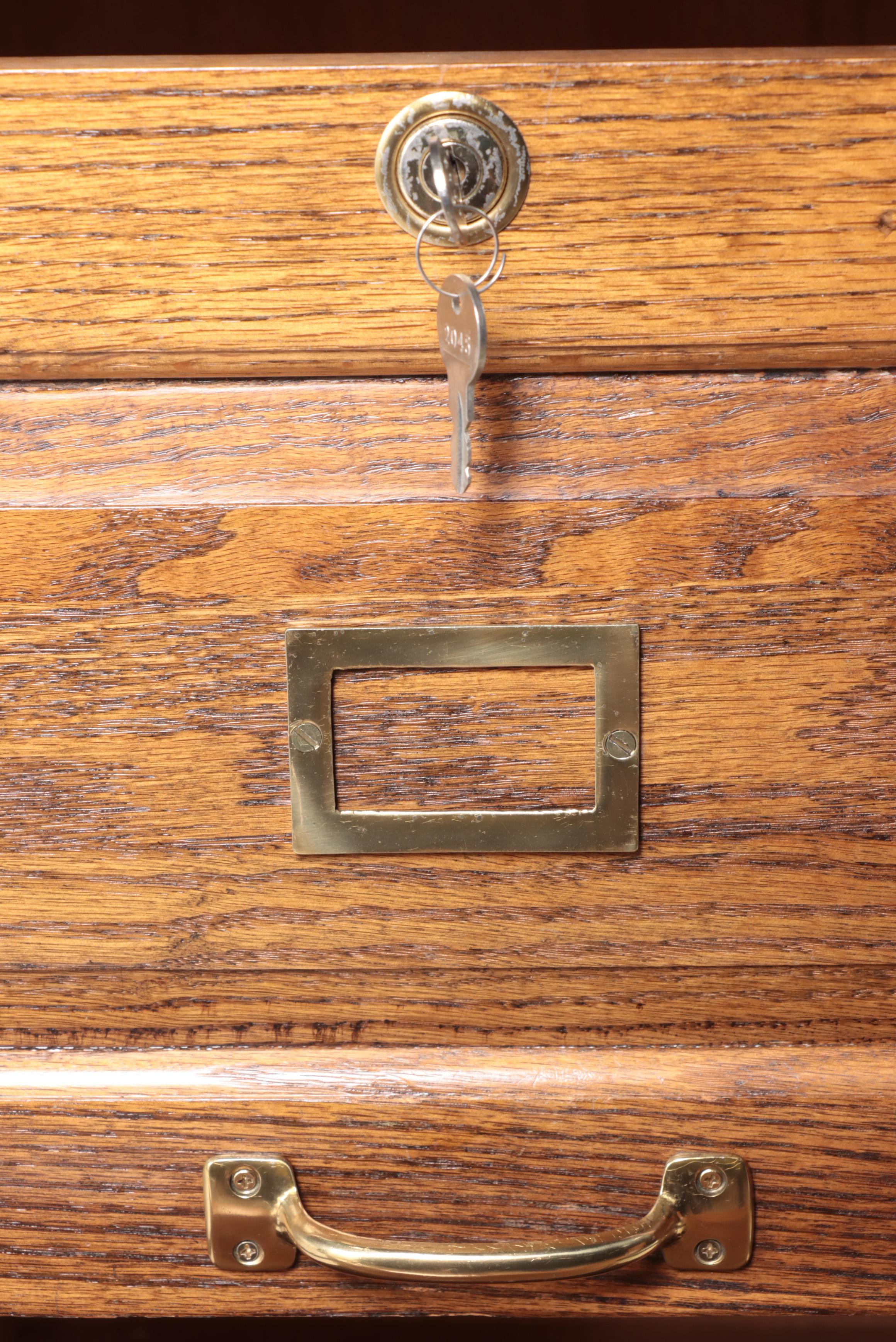 Victorian Style Oak Filing Cabinet