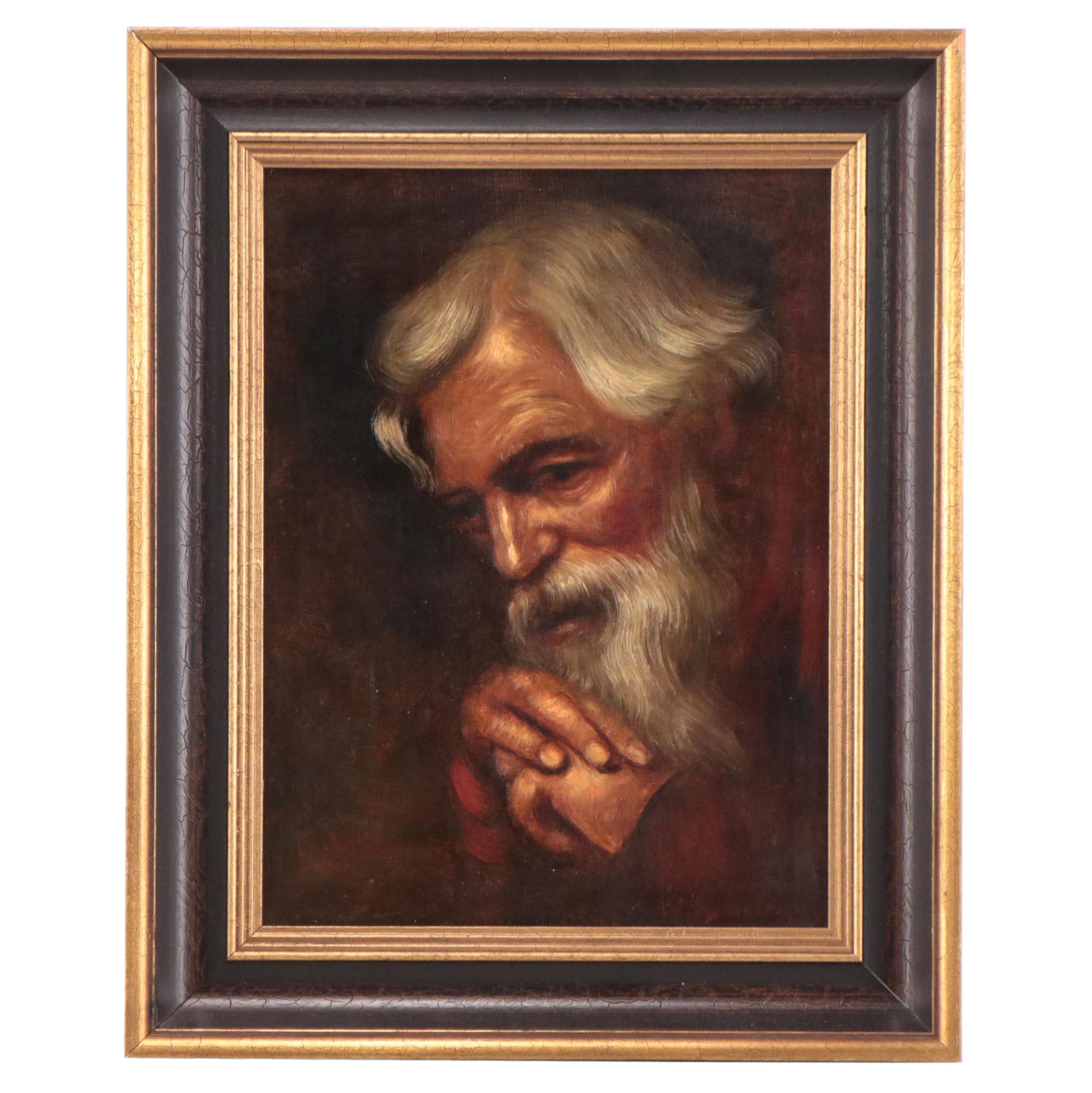 Oil Painting Portrait of Distinguished Bearded Man