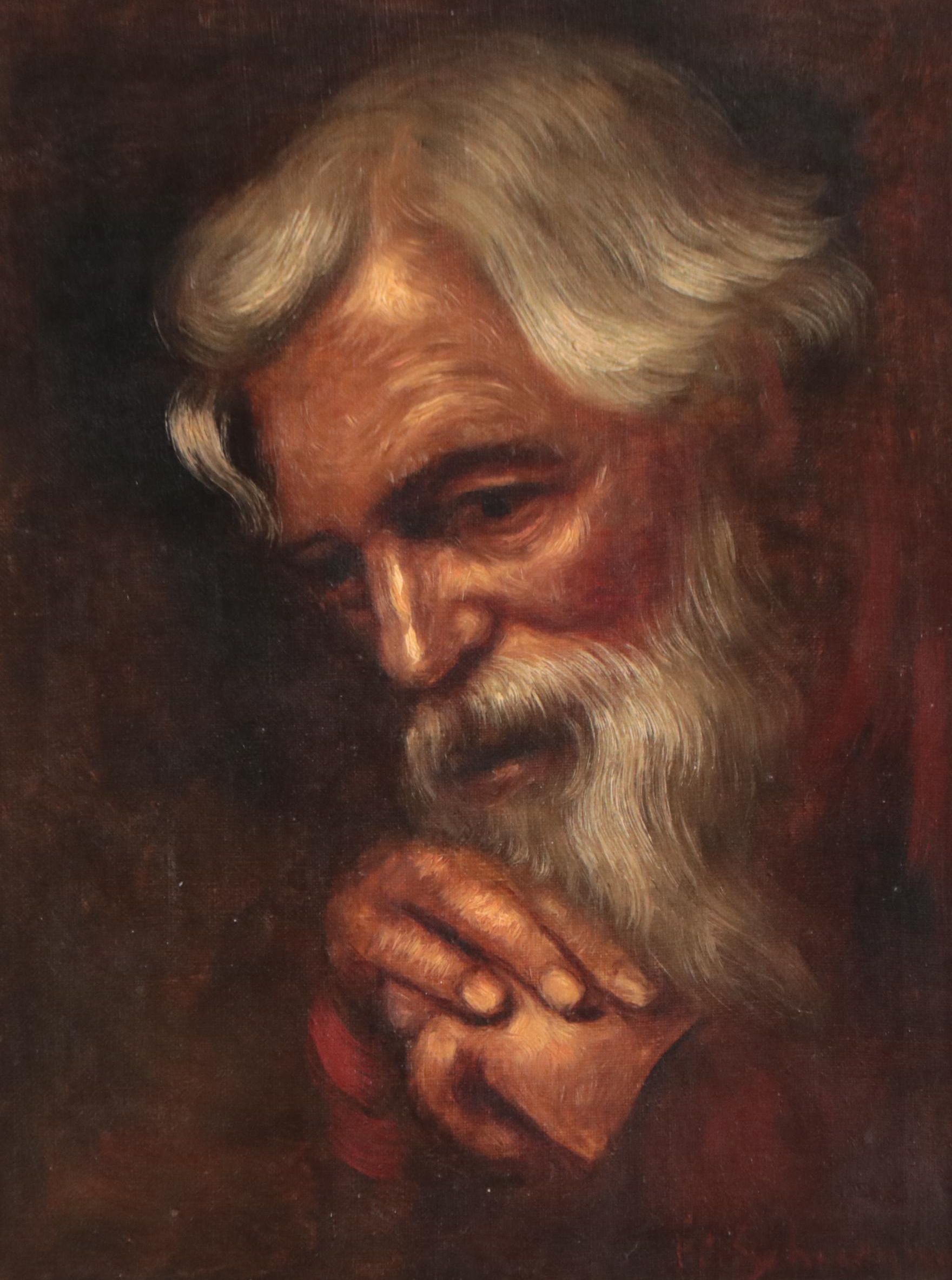 Oil Painting Portrait of Distinguished Bearded Man