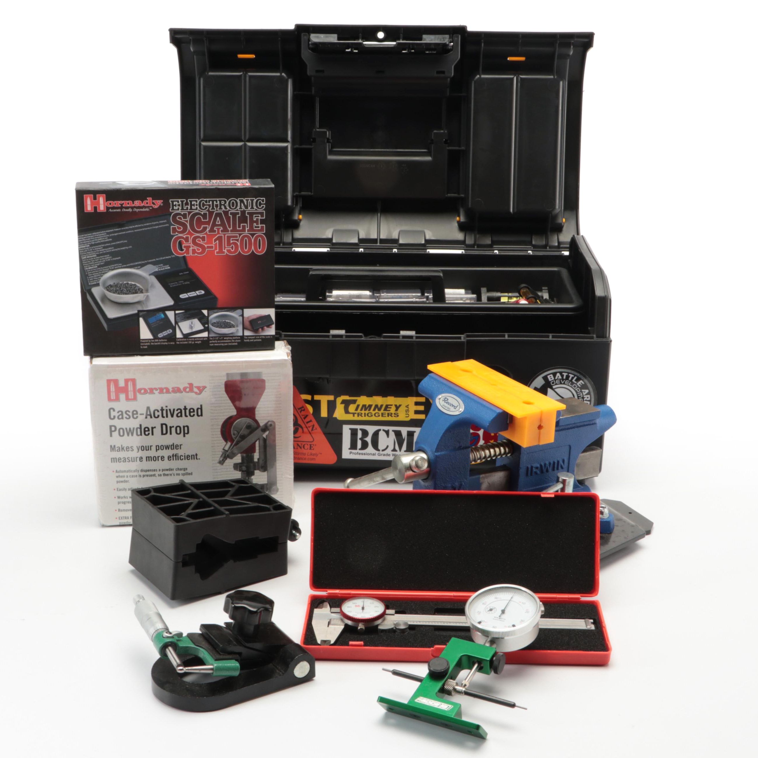 Hornady Case-Activated Powder Drop with Other Reloading Tools