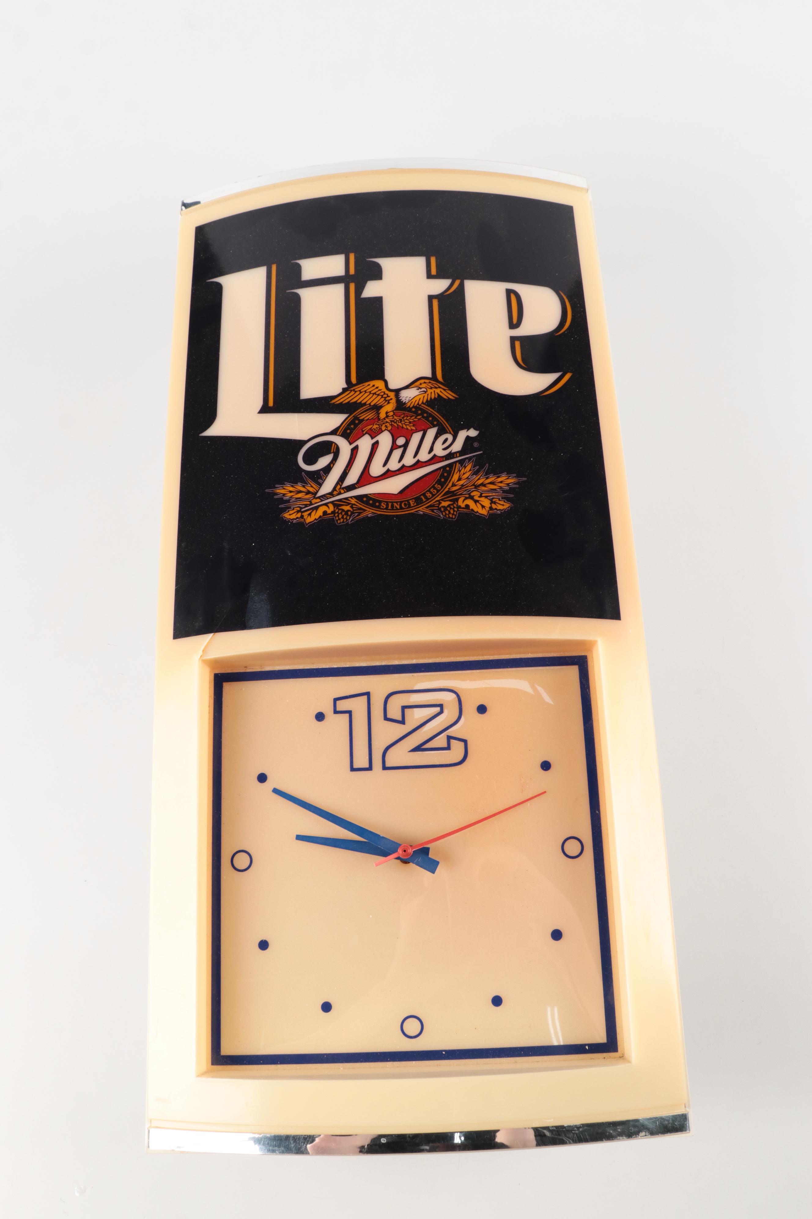 Miller Lite, Tuborg Beer with Other Illuminated Clocks and Sign