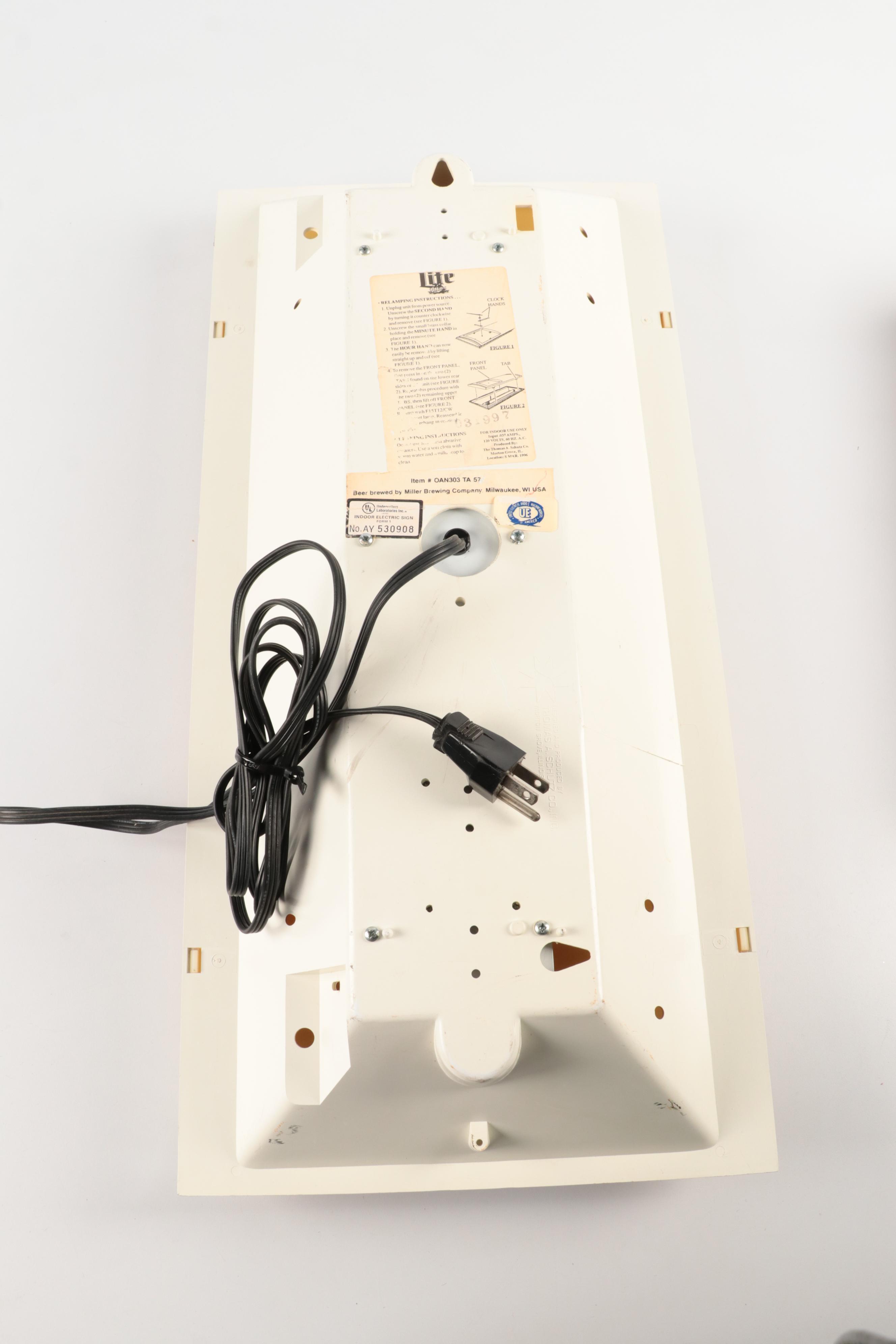 Miller Lite, Tuborg Beer with Other Illuminated Clocks and Sign