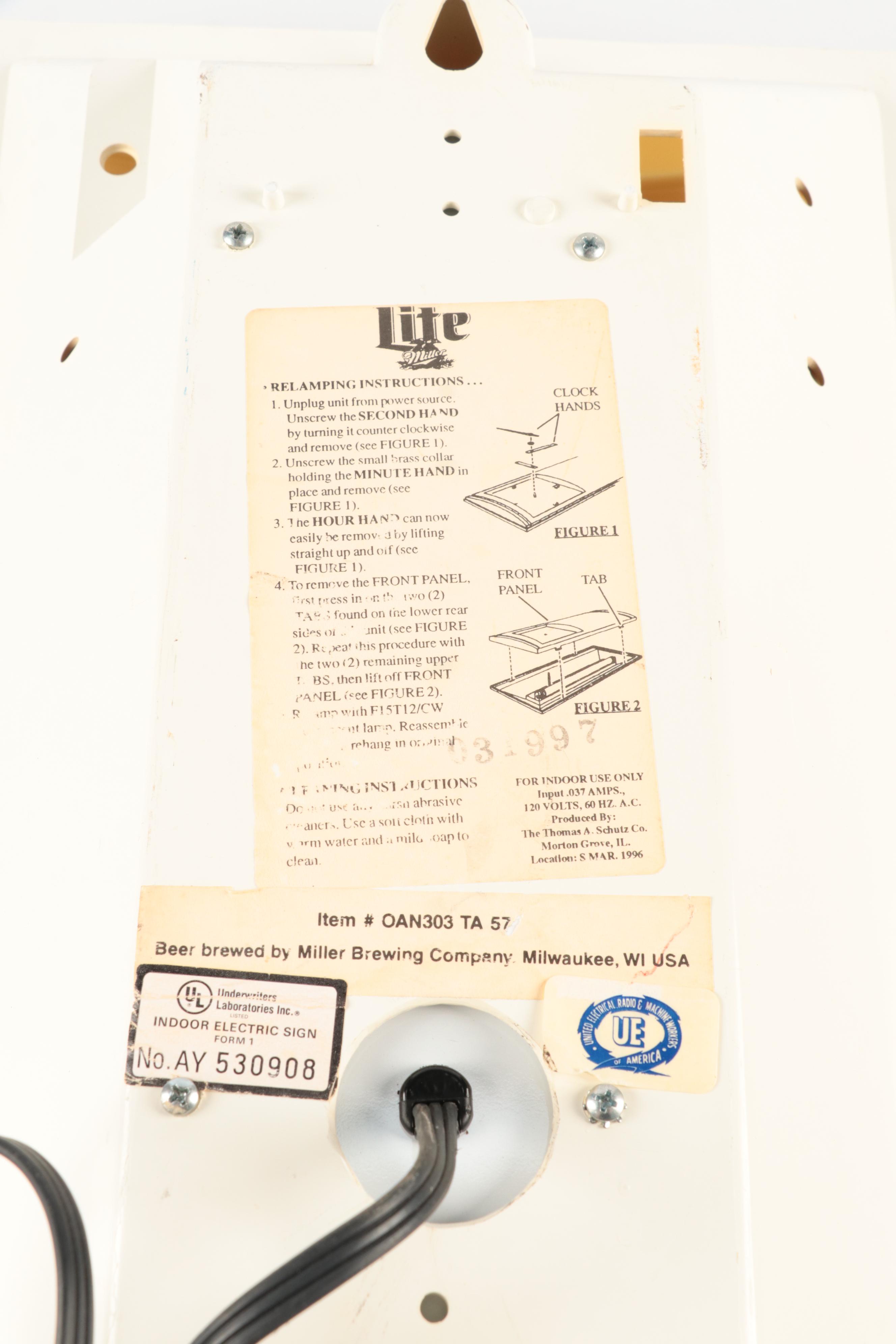 Miller Lite, Tuborg Beer with Other Illuminated Clocks and Sign